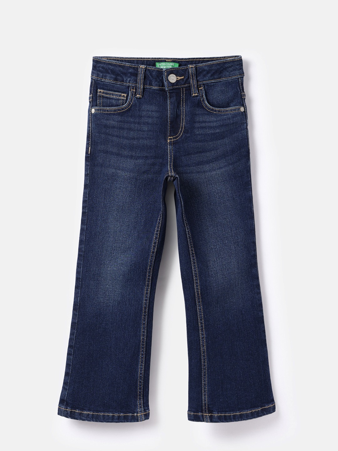 United Colors of Benetton Solid Boot-Leg Fit Jeans