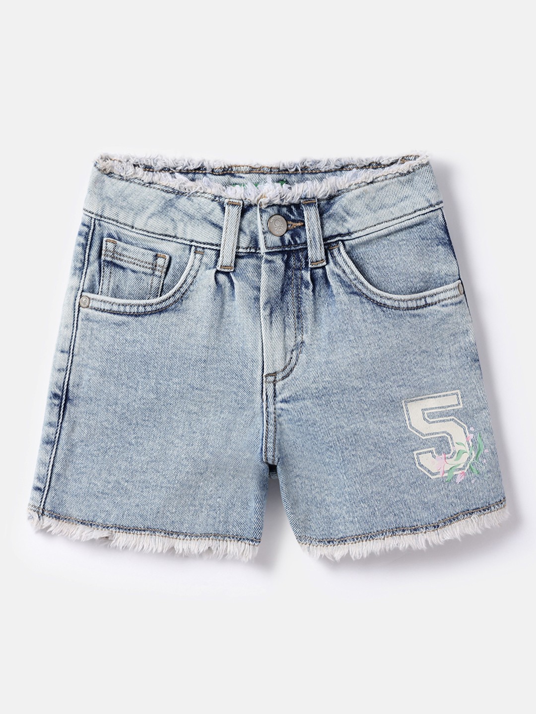 United Colors of Benetton Solid Regular Fit Denim Shorts