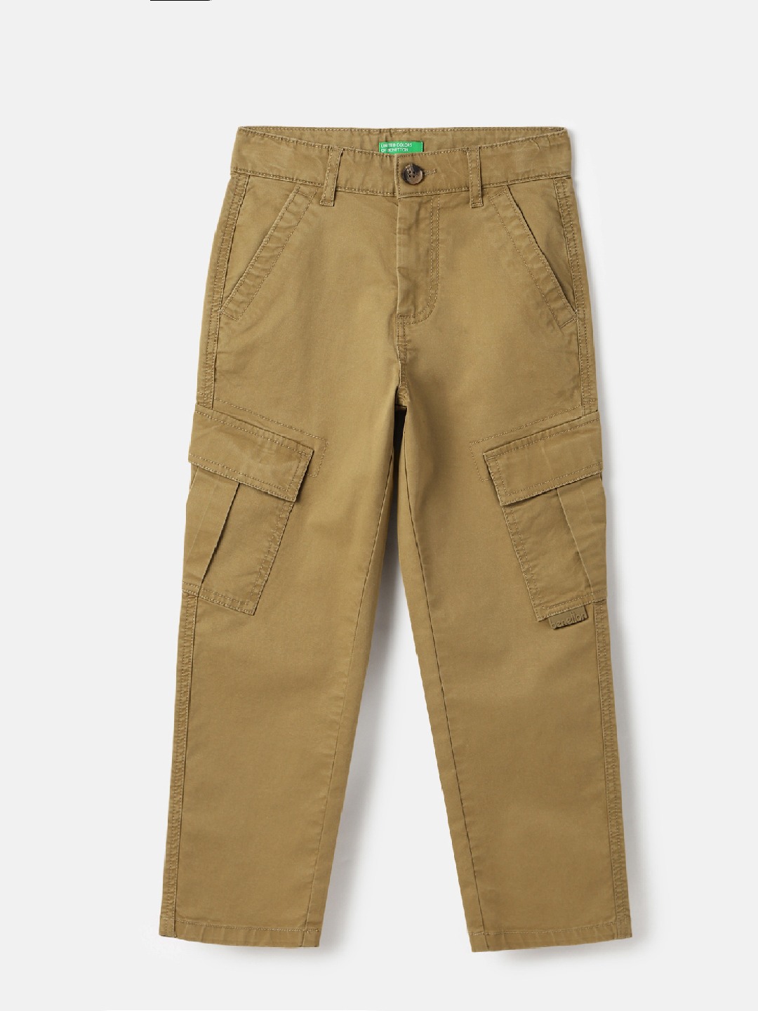 United Colors of Benetton Solid Regular Fit Cargo Pocket Trousers