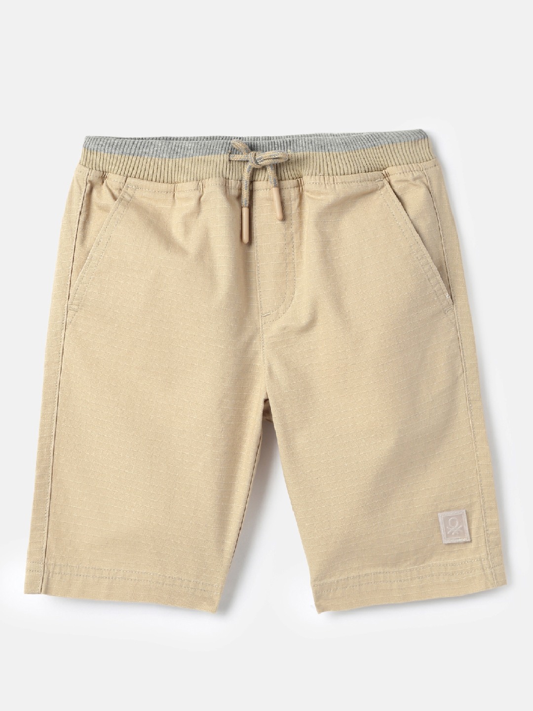 United Colors of Benetton Solid Regular Fit Ribstop Shorts