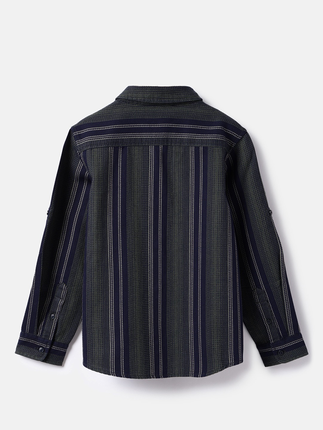 United Colors of Benetton Regular Fit Spread Collar Texture Stripe Shirt