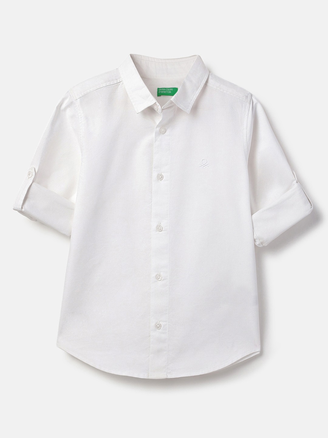 United Colors of Benetton Regular Fit Spread Collar Solid Oxford Shirt