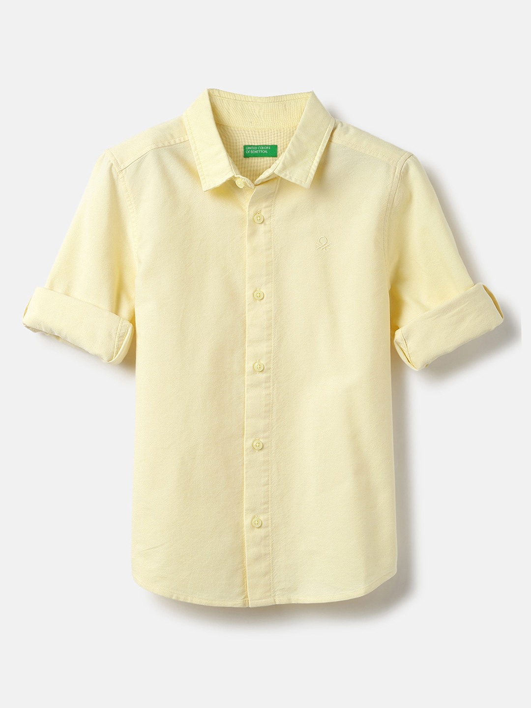 United Colors of Benetton Regular Fit Spread Collar Solid Shirt