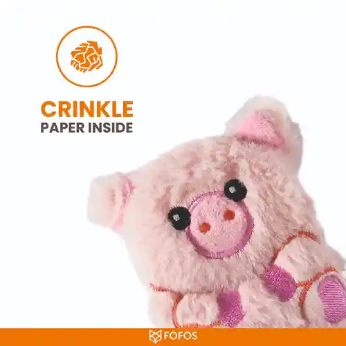 Barkbutler Fofos Floppy Crinkle Pig Catnip Toy for Cats