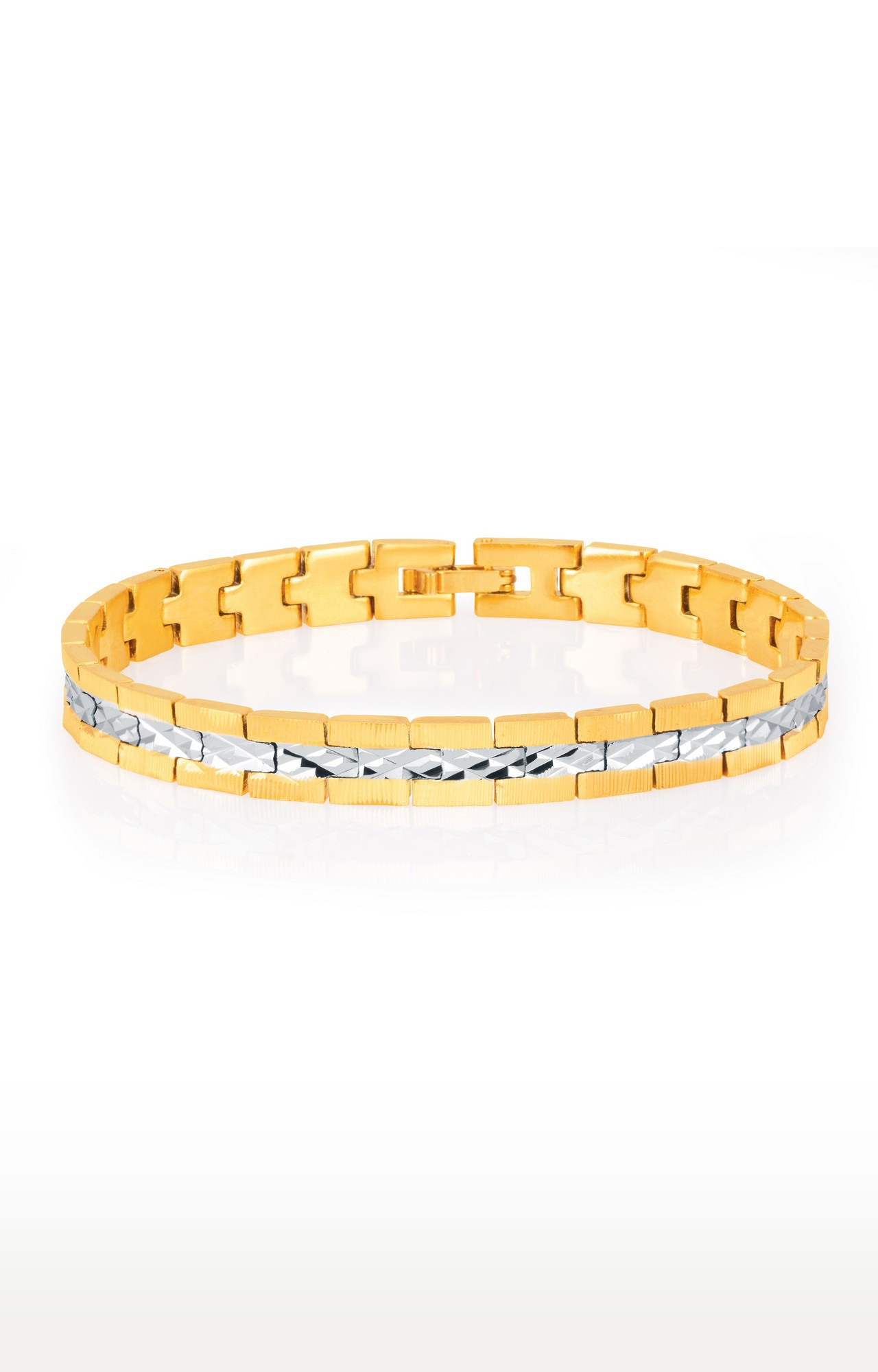 Sukkhi Delightly Gold And Rhodium Plated Bracelet For Men