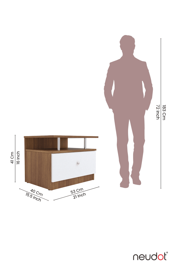 Pico Bedside Table - Leon Teak (DIY)