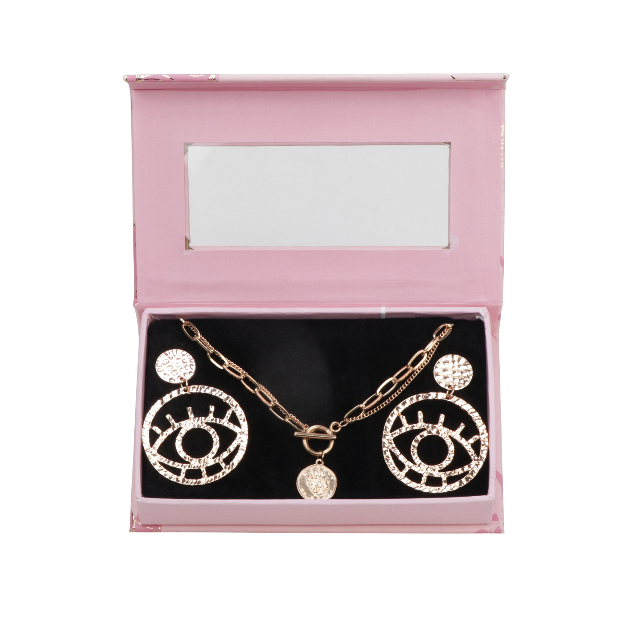 Ferosh Evil Eye and Coin Crystal Combo Fashion Jewellery Set with
