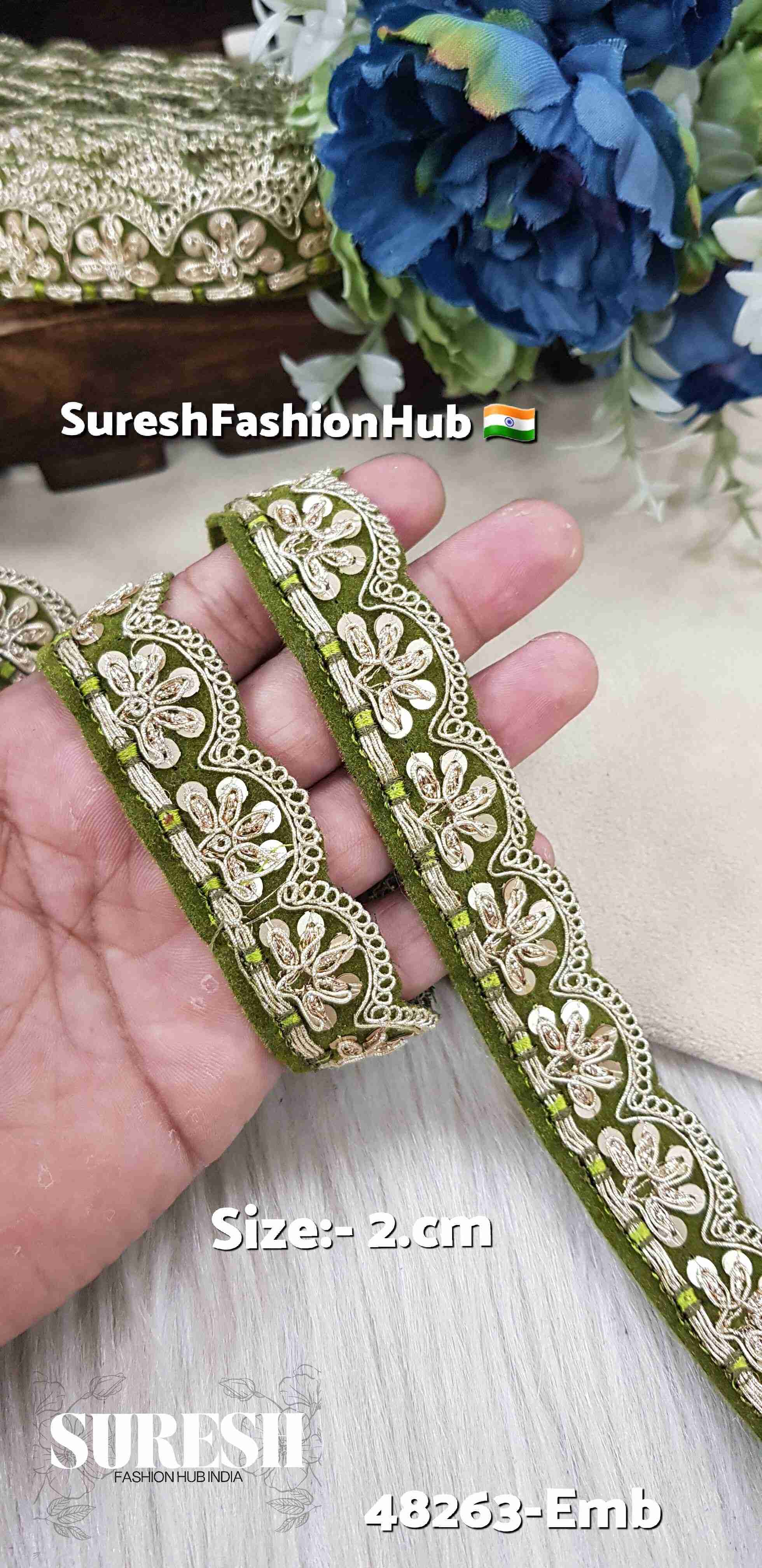 Mehendi Scalloped Embroidery Velvet Lace