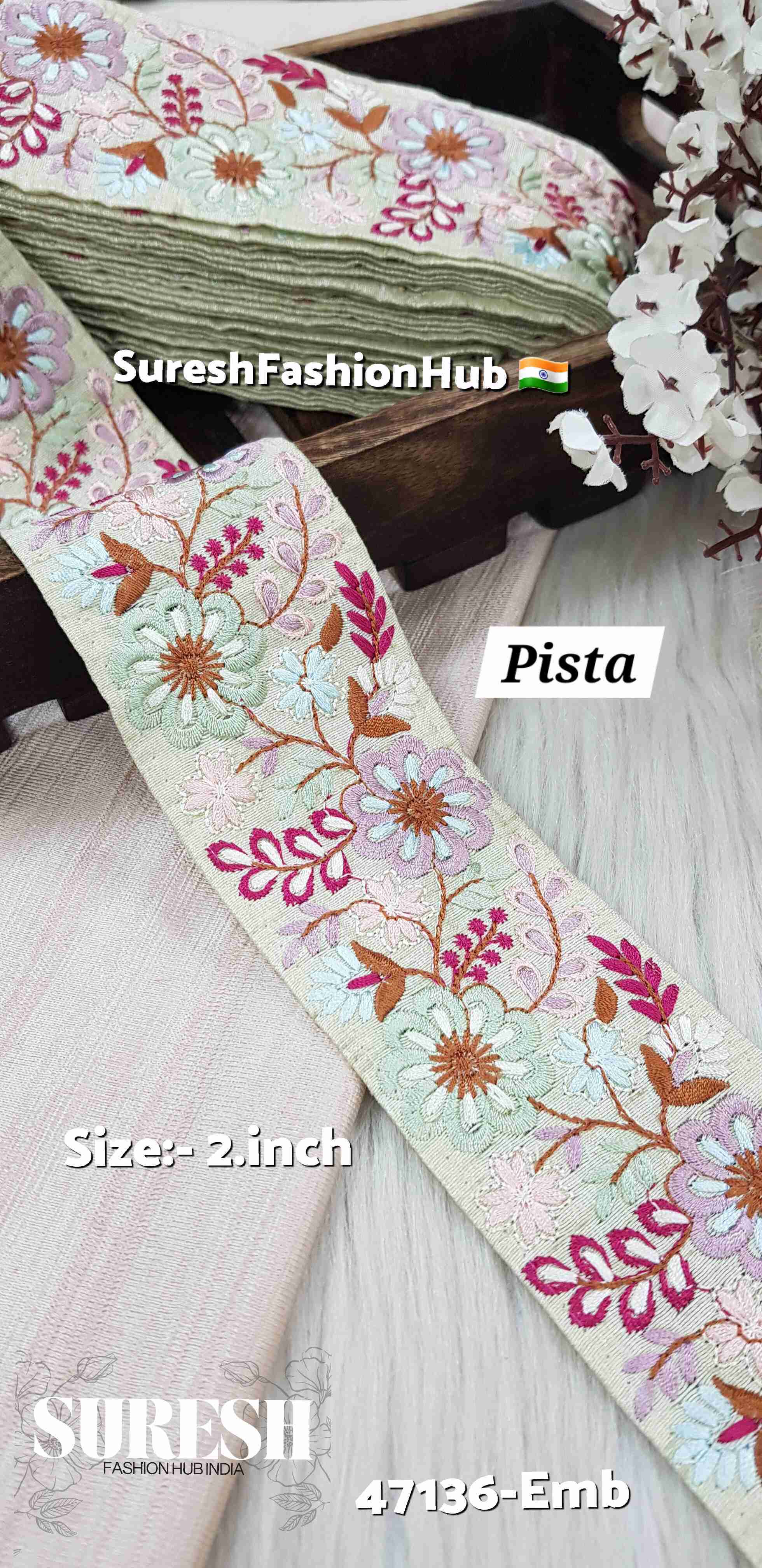 Pista Multi-Thread Floral Borde