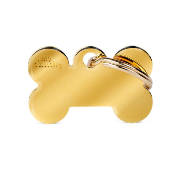 Basic Plated Brass Large Bone Name Tag