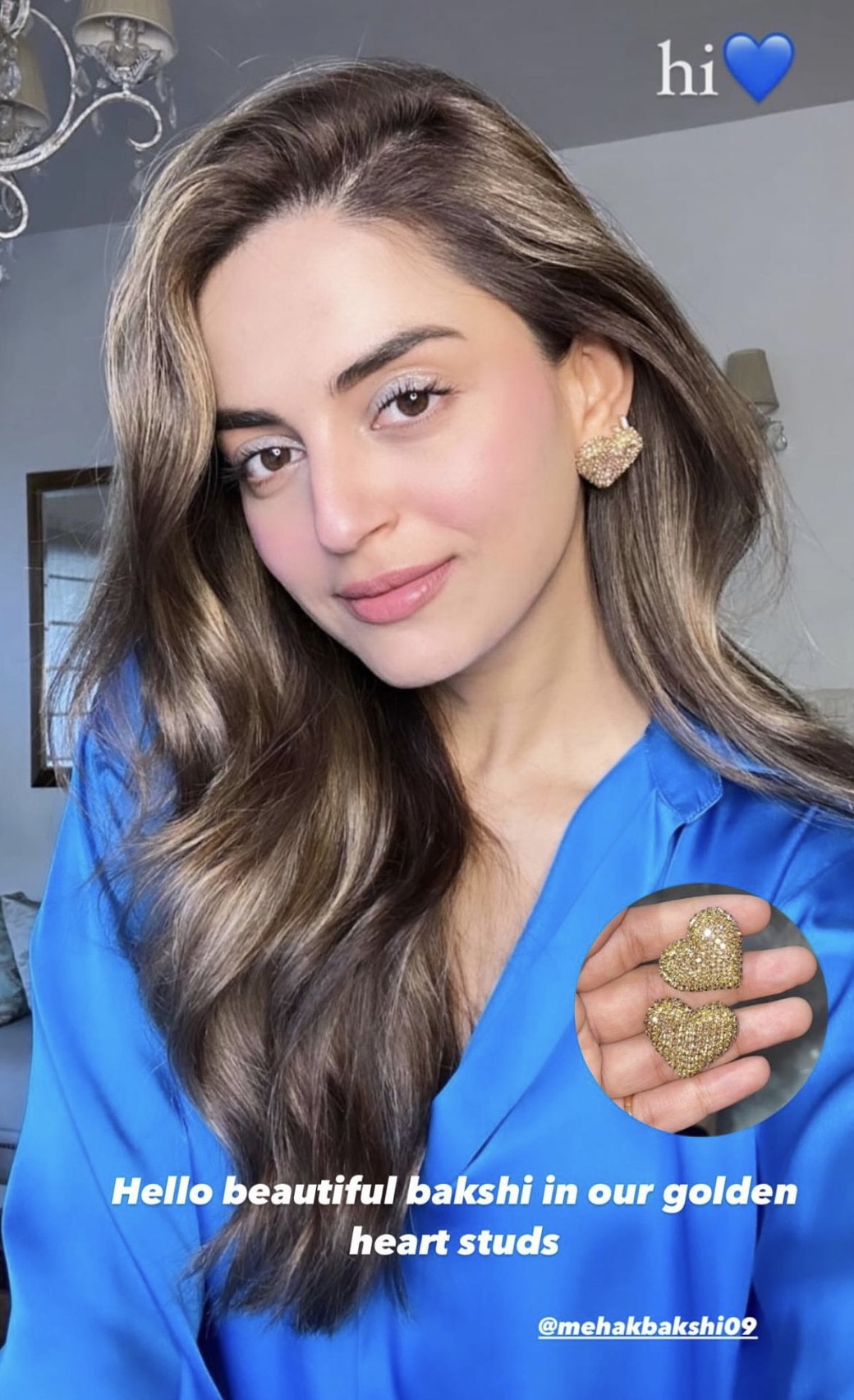 Golden heart stud