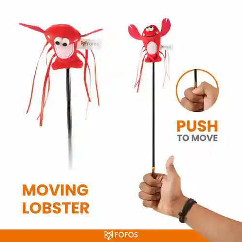 Barkbutler Fofos Wand Moving Lobster Toy for Cats