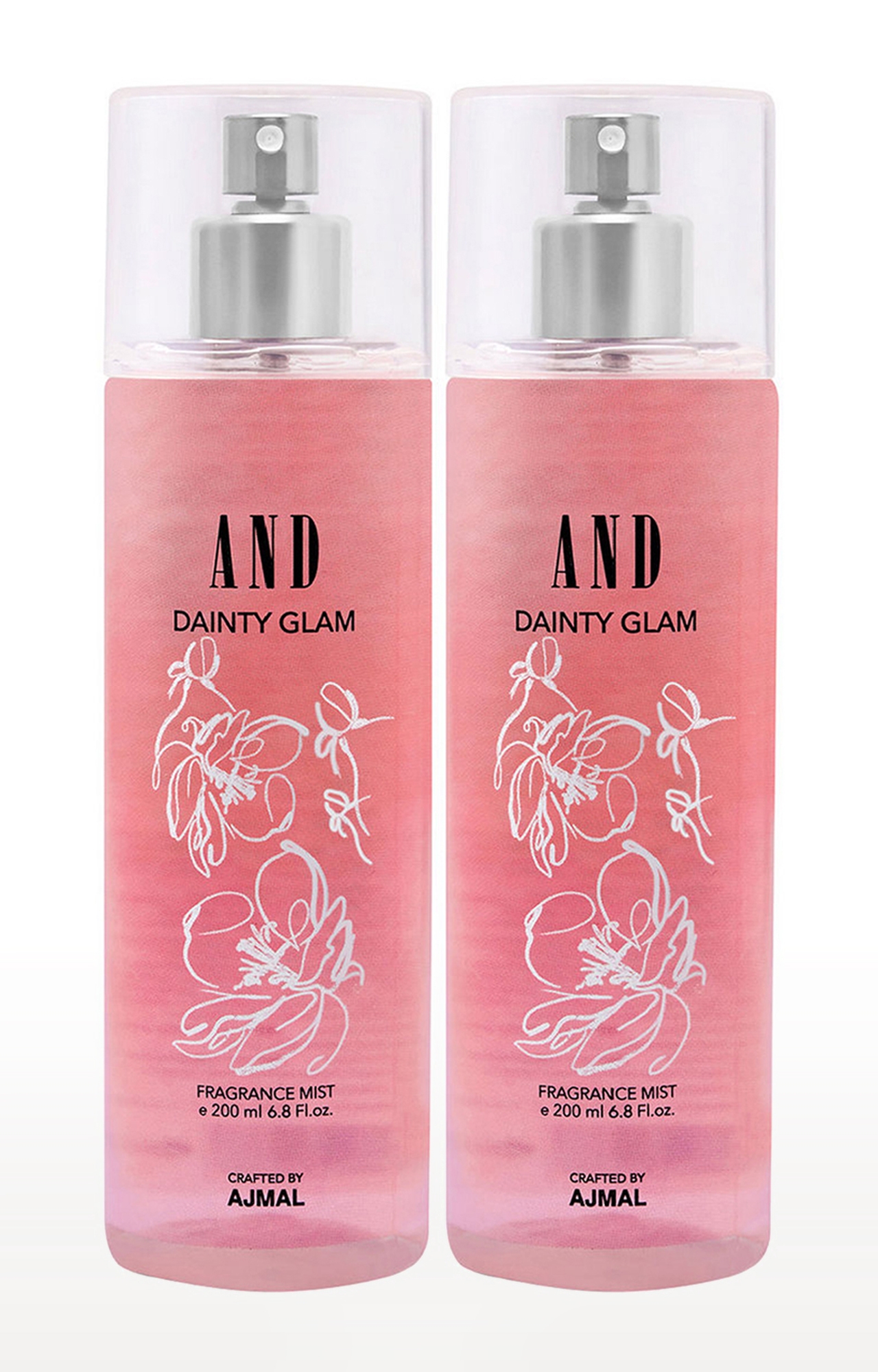 AND Crafted By Ajmal | AND Dainty Glam Pack of 2 Body Mist 200ML each Long Lasting Scent Spray Gift For Women Perfume Crafted by Ajmal FREE 0