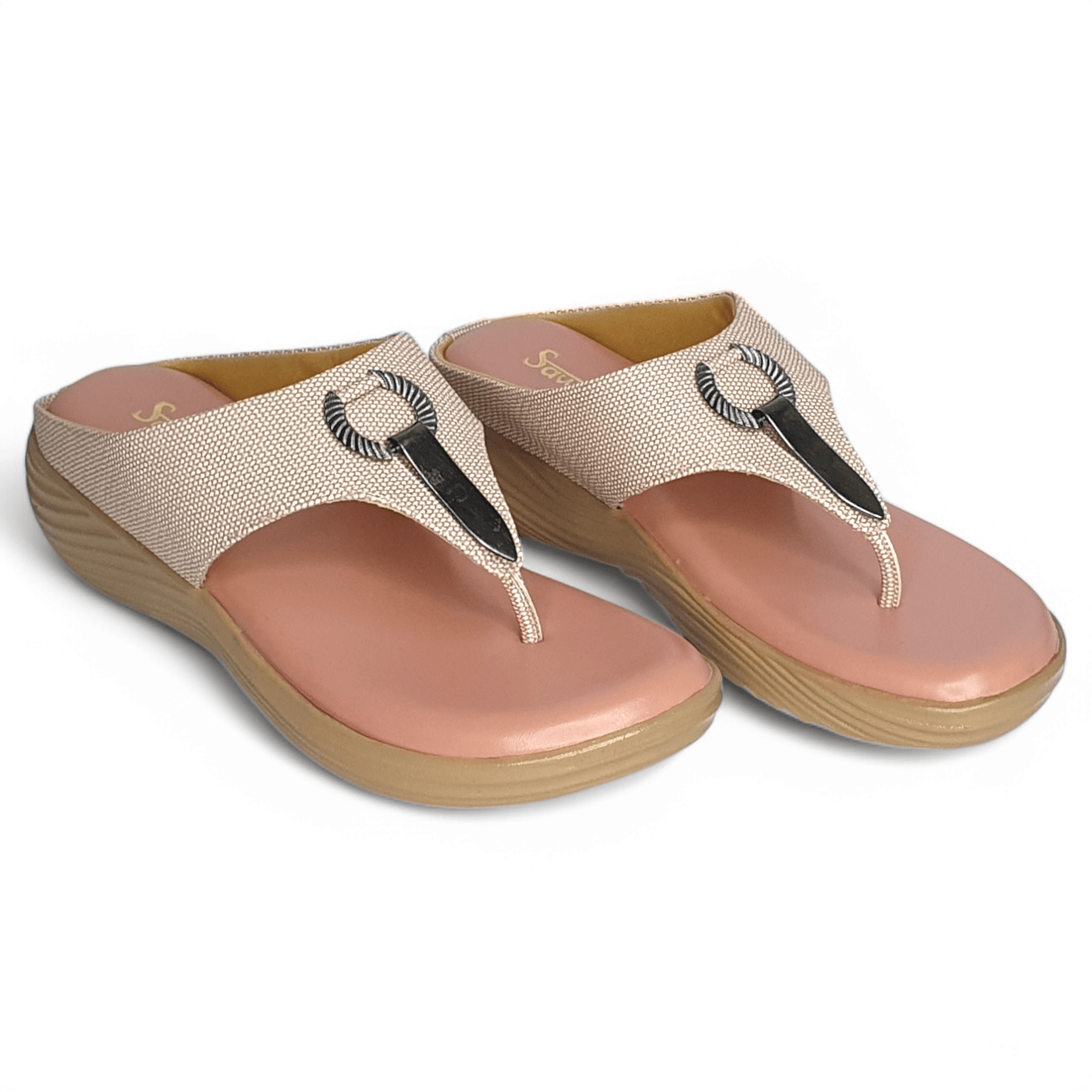 Sawadi Women's Light Beige Casual Sandal - Comfortable and Stylish Everyday Wear | Sawadi Mart