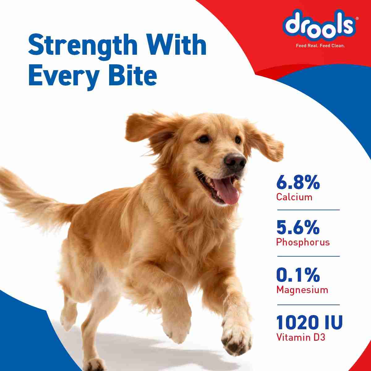 Drools Absolute Calcium Milk Bone Pouch for Puppies & Adult Dogs, 190g