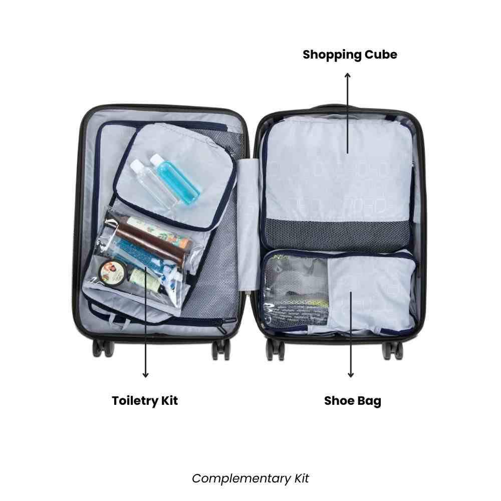 Set of 3 Hard Luggage - 28 inch, 24 inch and 20 inch Suitcase Trolley- White