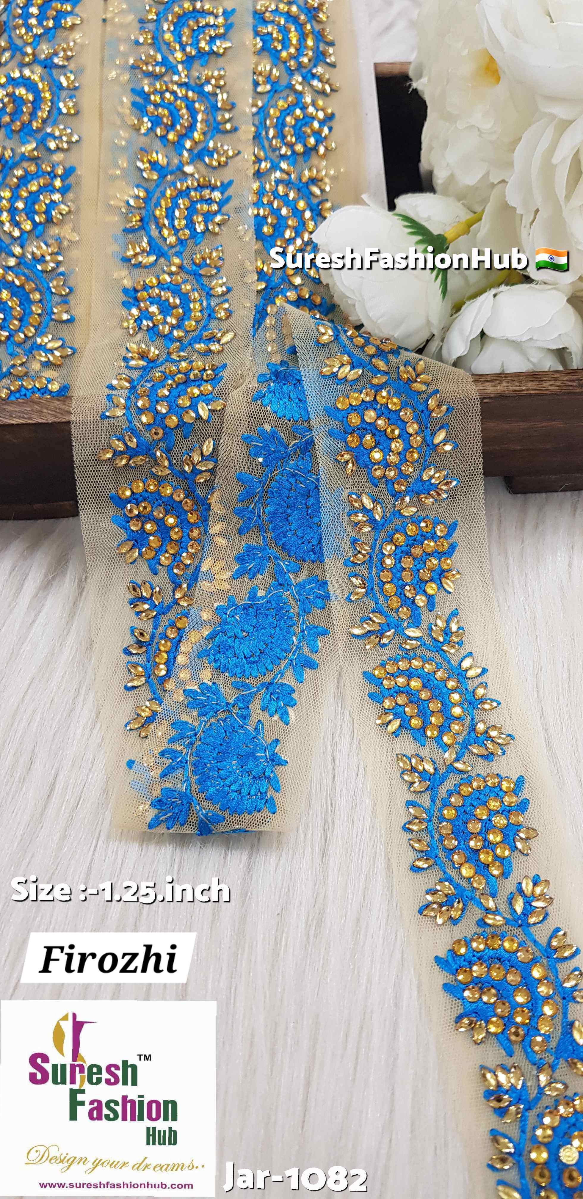 Pearl and Stone Banarasi Laces - Embellished Trims with Pearls and Stones