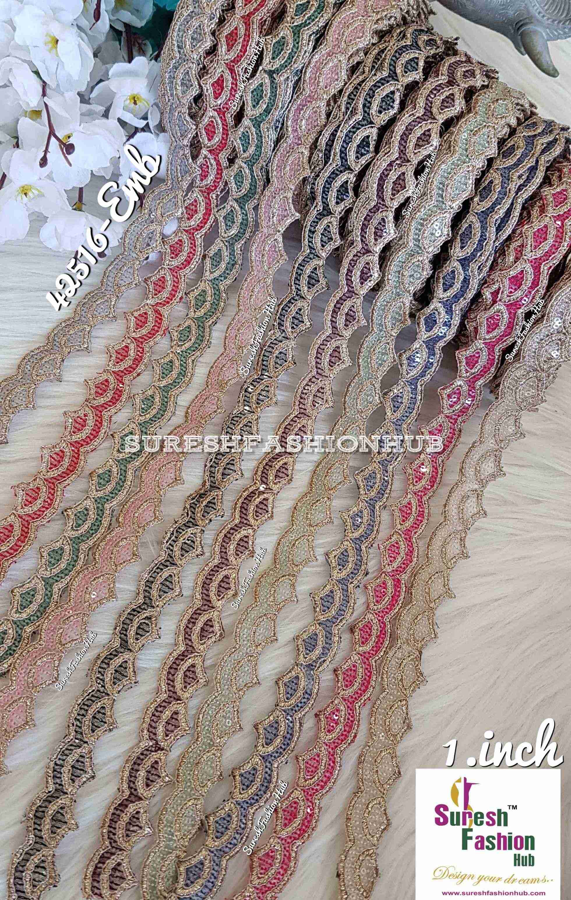Glittering Black Waves Embroidered Trim