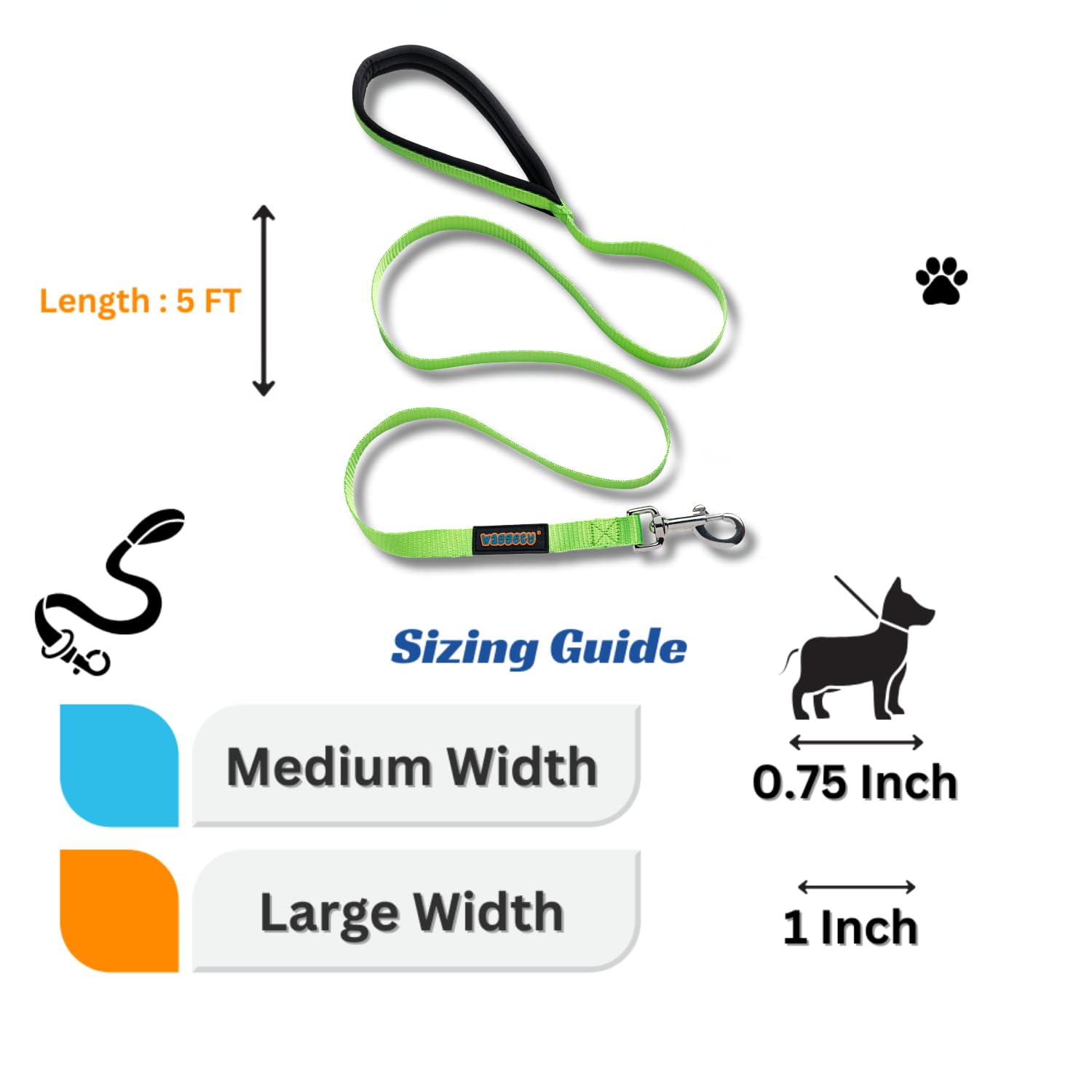 Waggety Dog Leash, Green