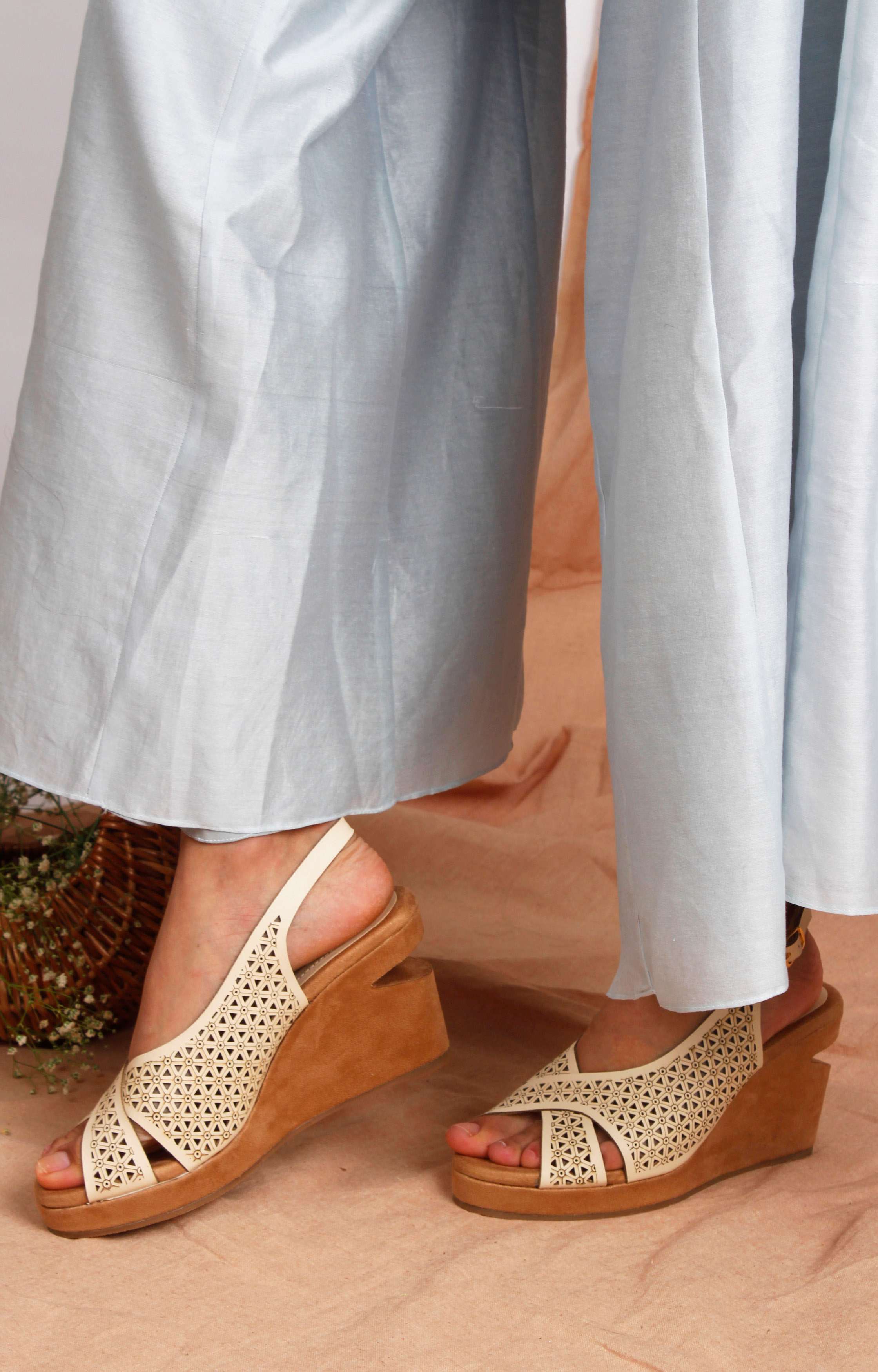 Laser Cut Peep Toe Wedge