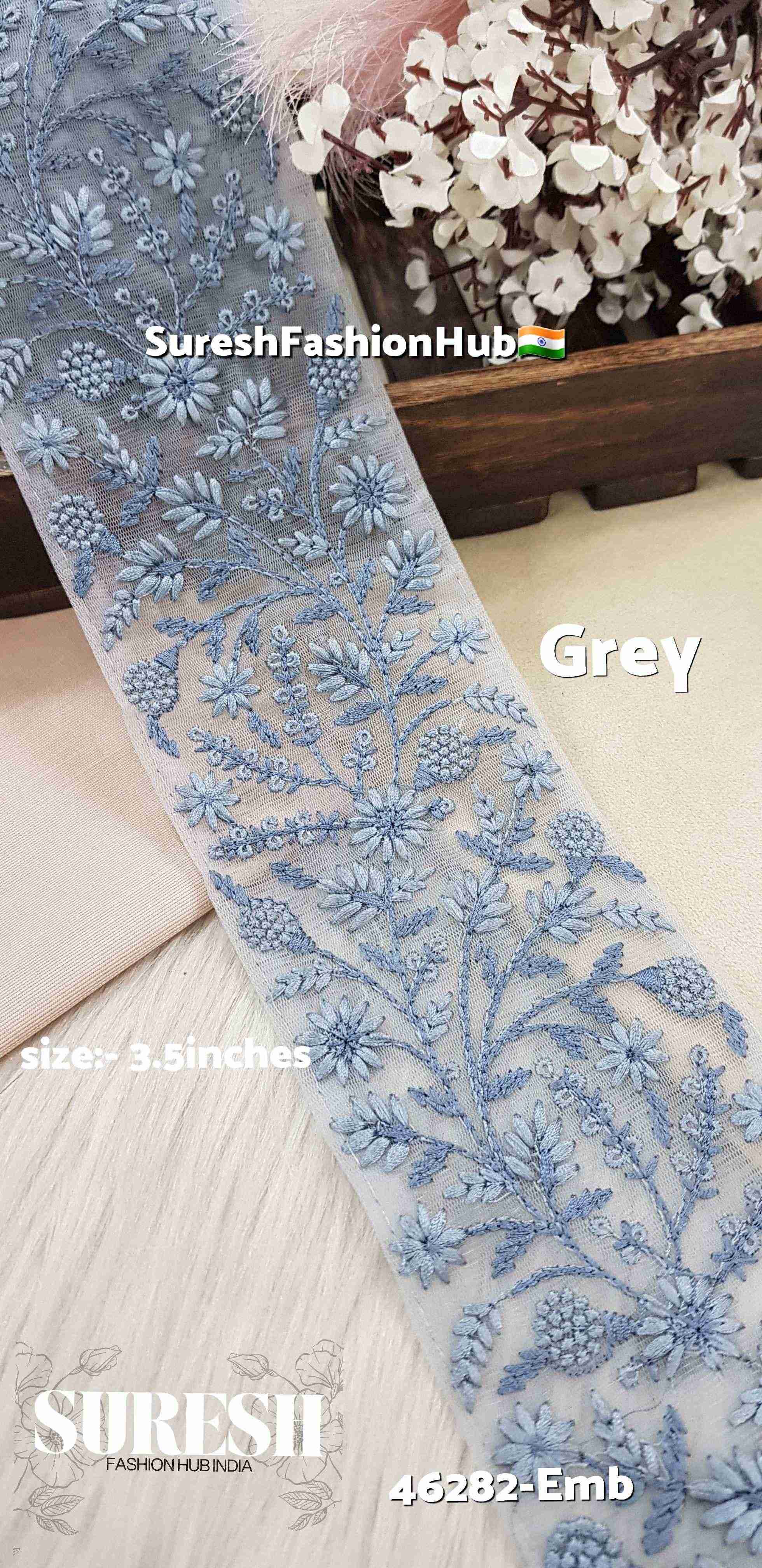 Tone-to-Tone Floral Net Lace