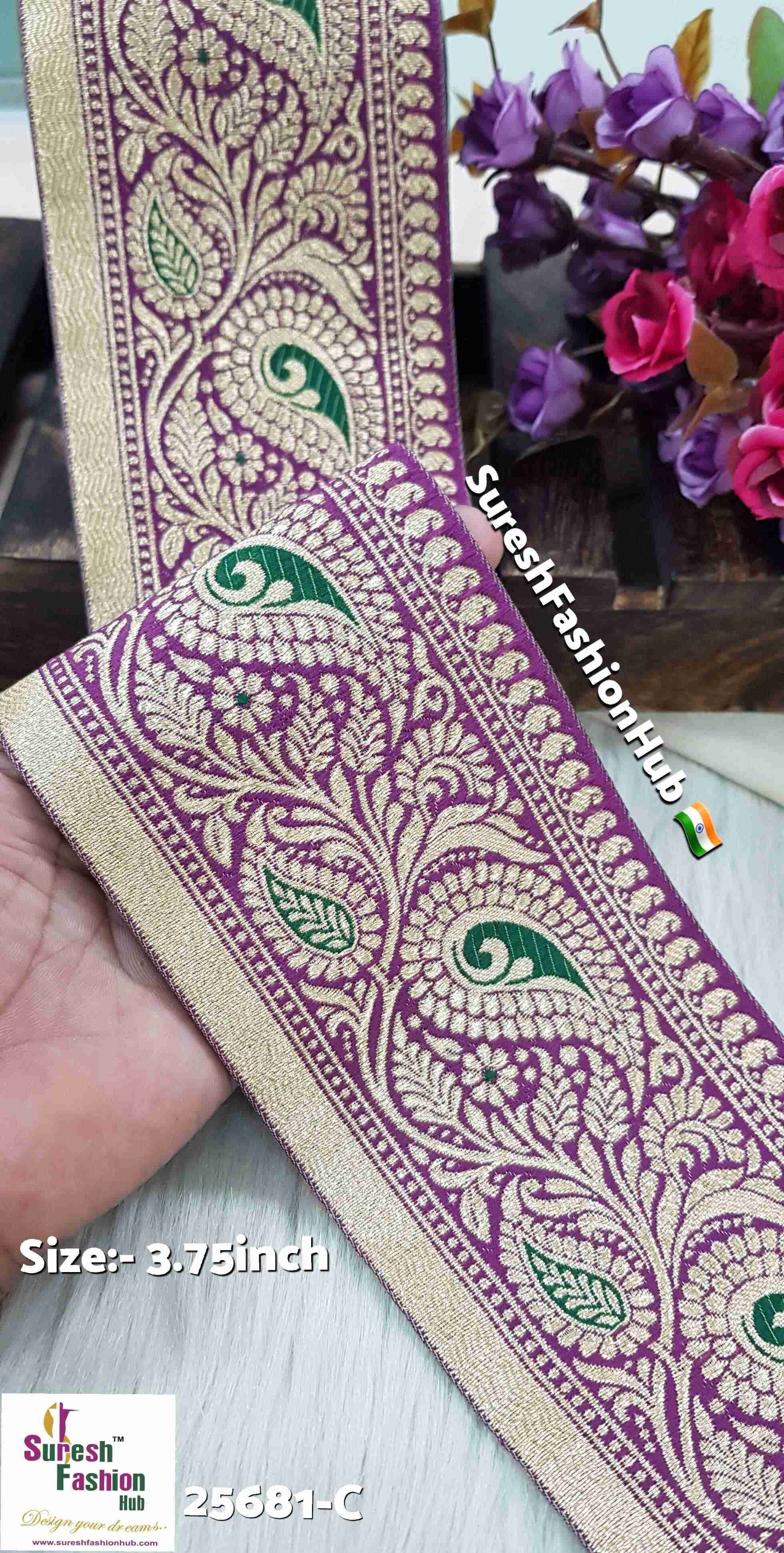 Magenta Keri & Floral Banarasi Lace