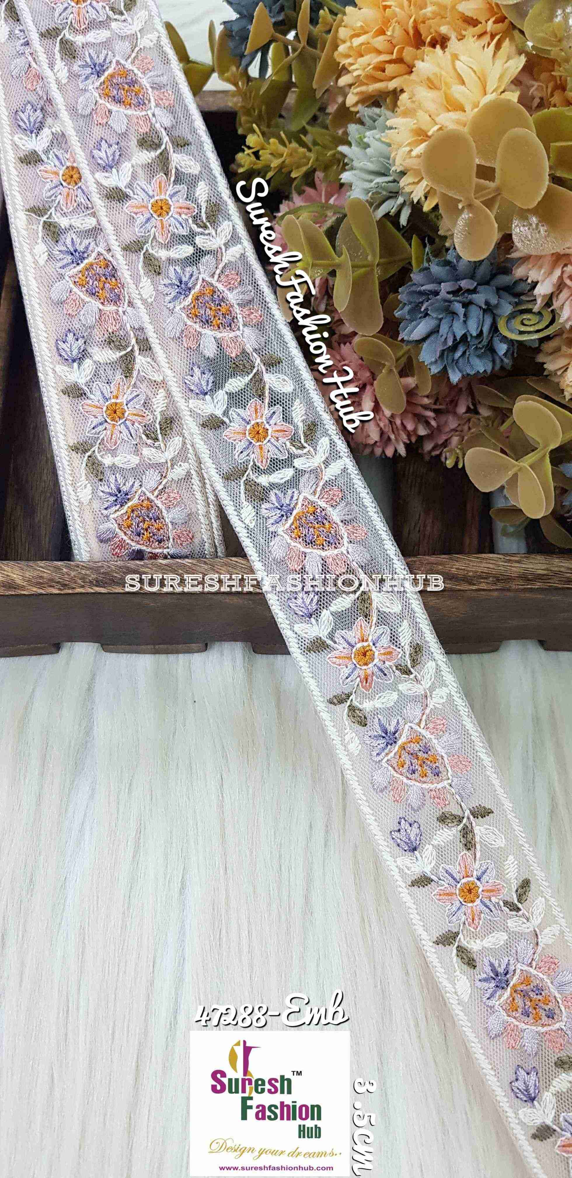 Embroidered Floral Lace Trim