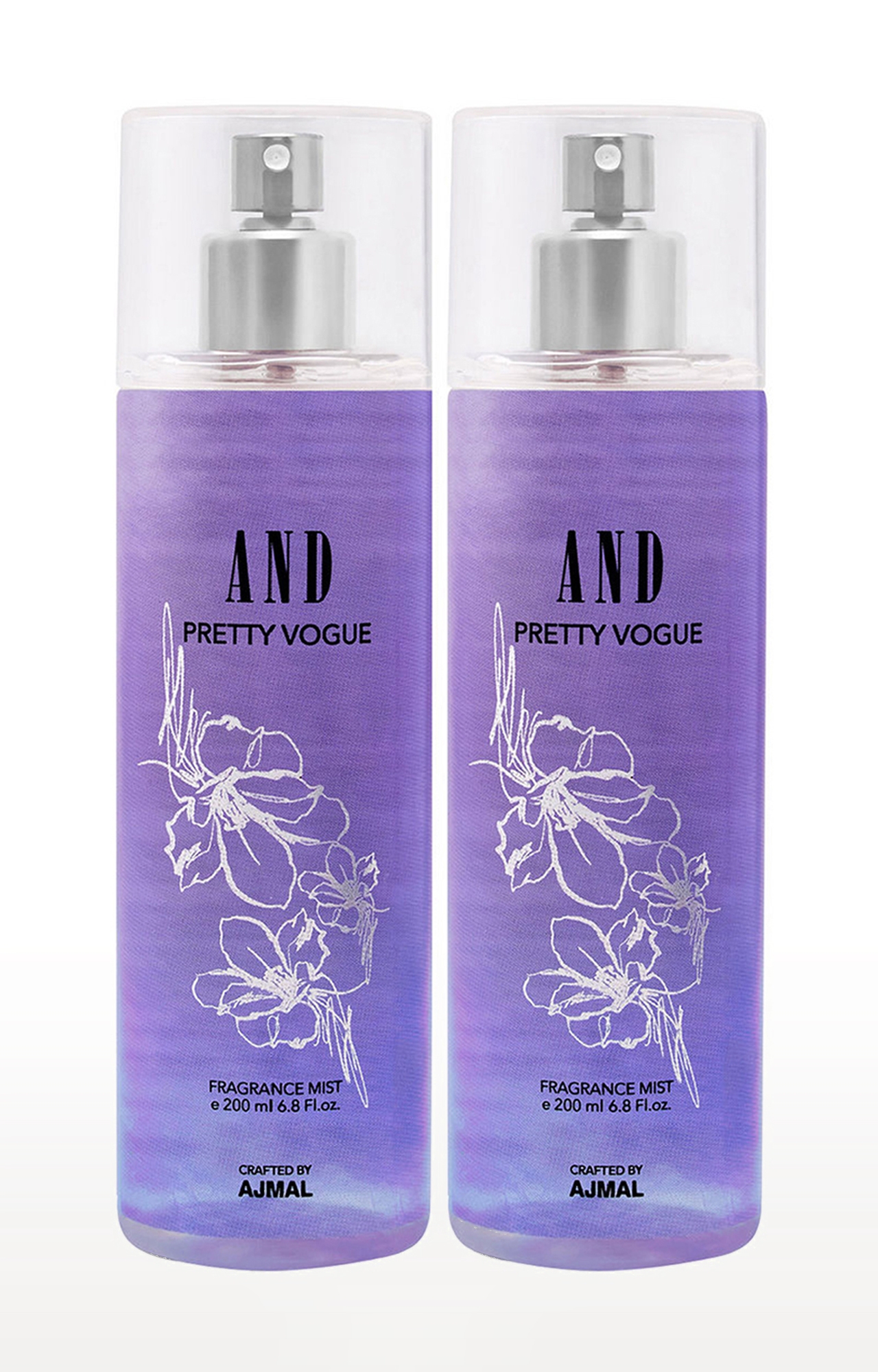 AND Crafted By Ajmal | AND Pretty Vogue Pack of 2 Body Mist 200ML each Long Lasting Scent Spray Gift for Women Perfume Crafted by Ajmal FREE 0
