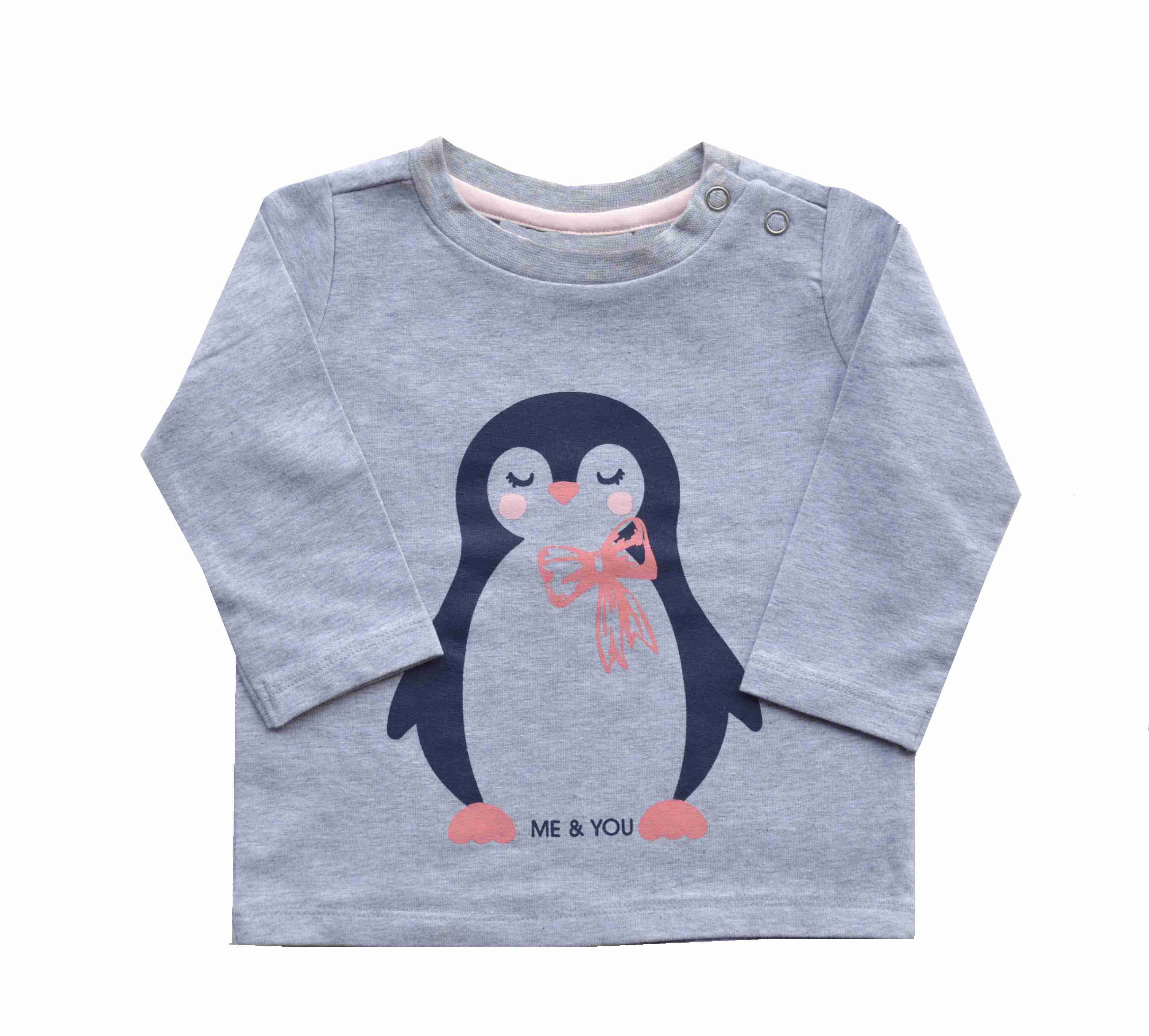 Baby Girls Top with full sleeves;Color-Grey