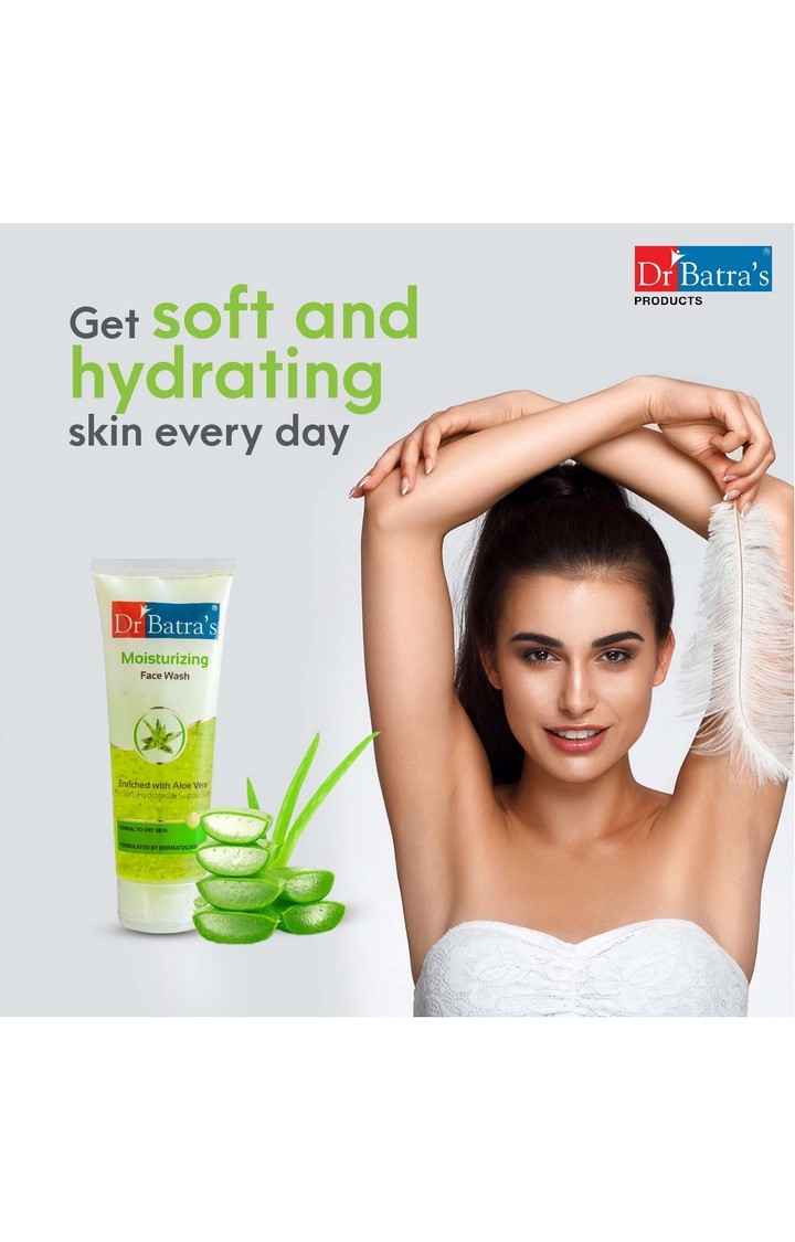 Dr Batra's | Dr Batra's Moisturizing Face Wash Enriched With Aloe Vera Soft, Hydrated & Supple Skin - 100 gm (Pack of 2) 1