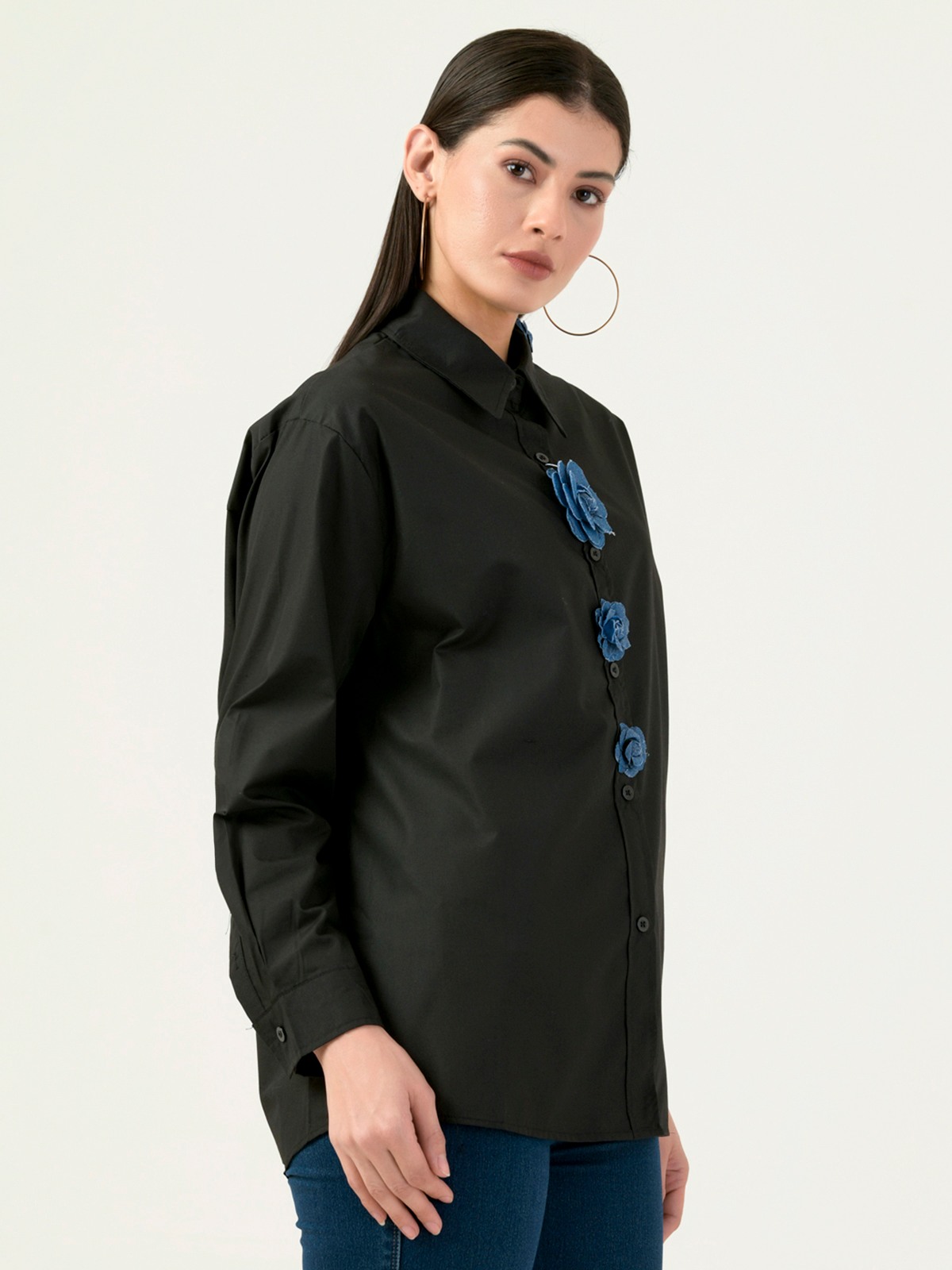 Albion Women Smart Premium Black Casual Shirt