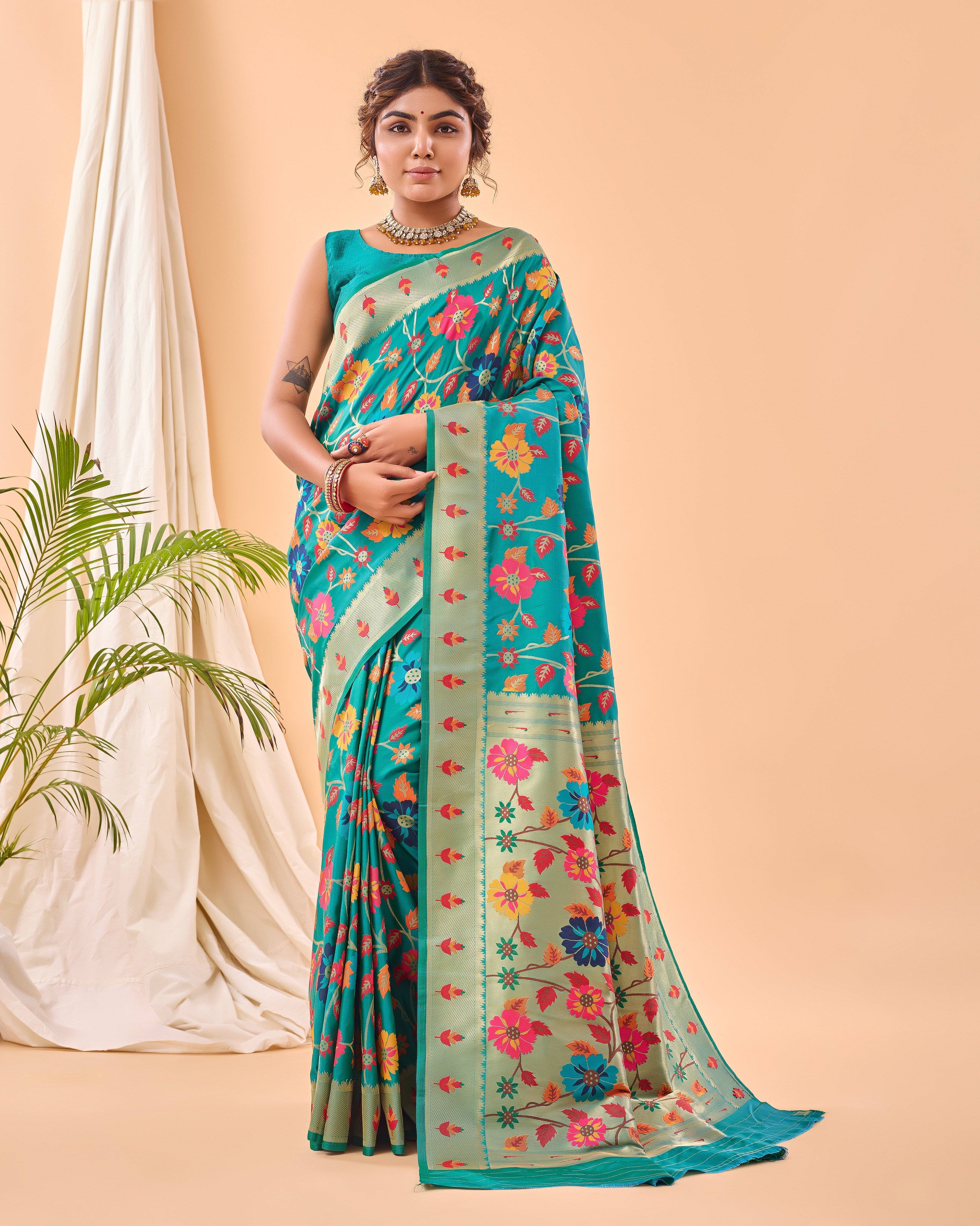 Tasarika Women Silk Rama Saree Radhika_Rama 2