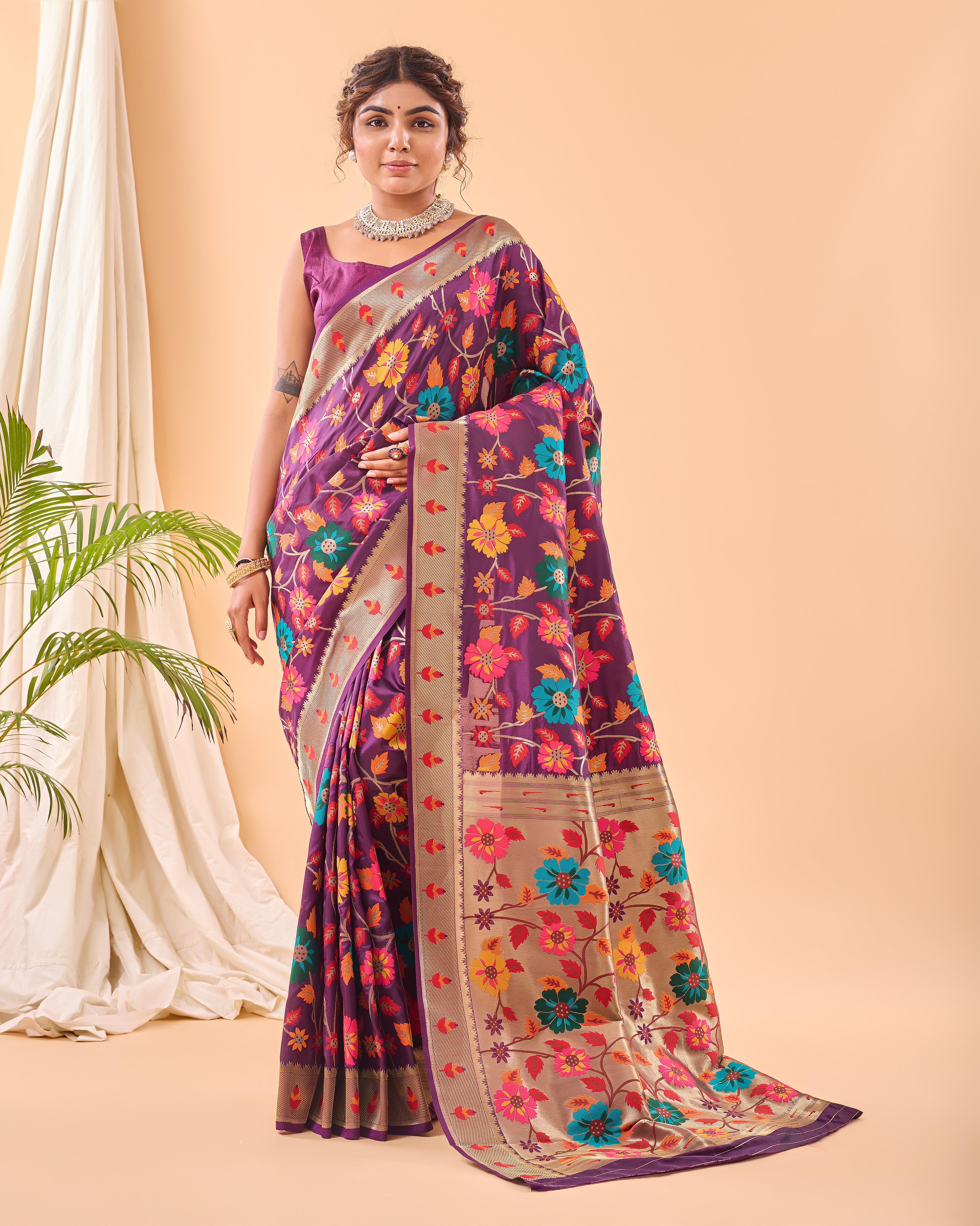 Tasarika Women Silk Wine Saree Radhika_Wine 2