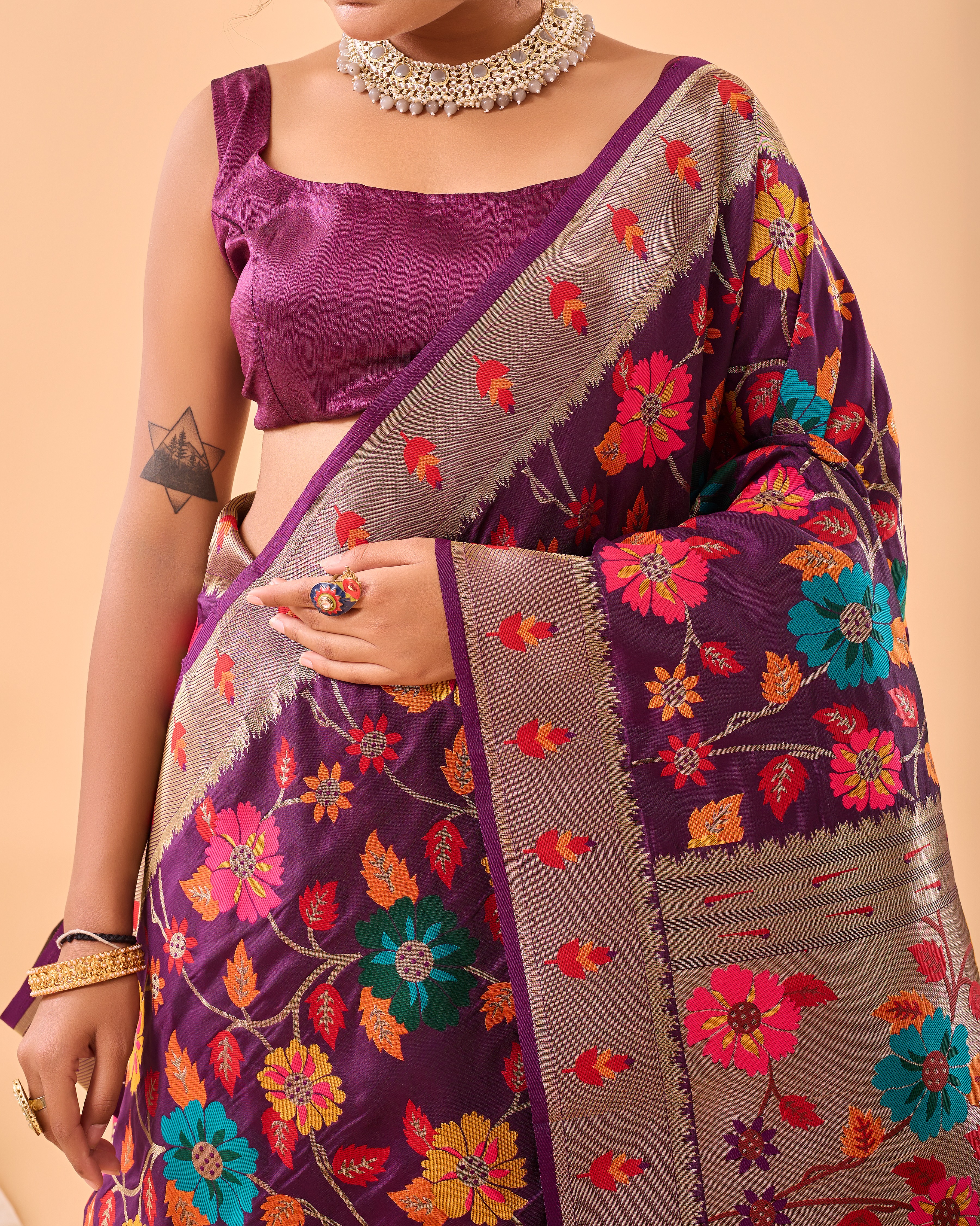 Tasarika Women Silk   Wine Saree Radhika_Wine 2