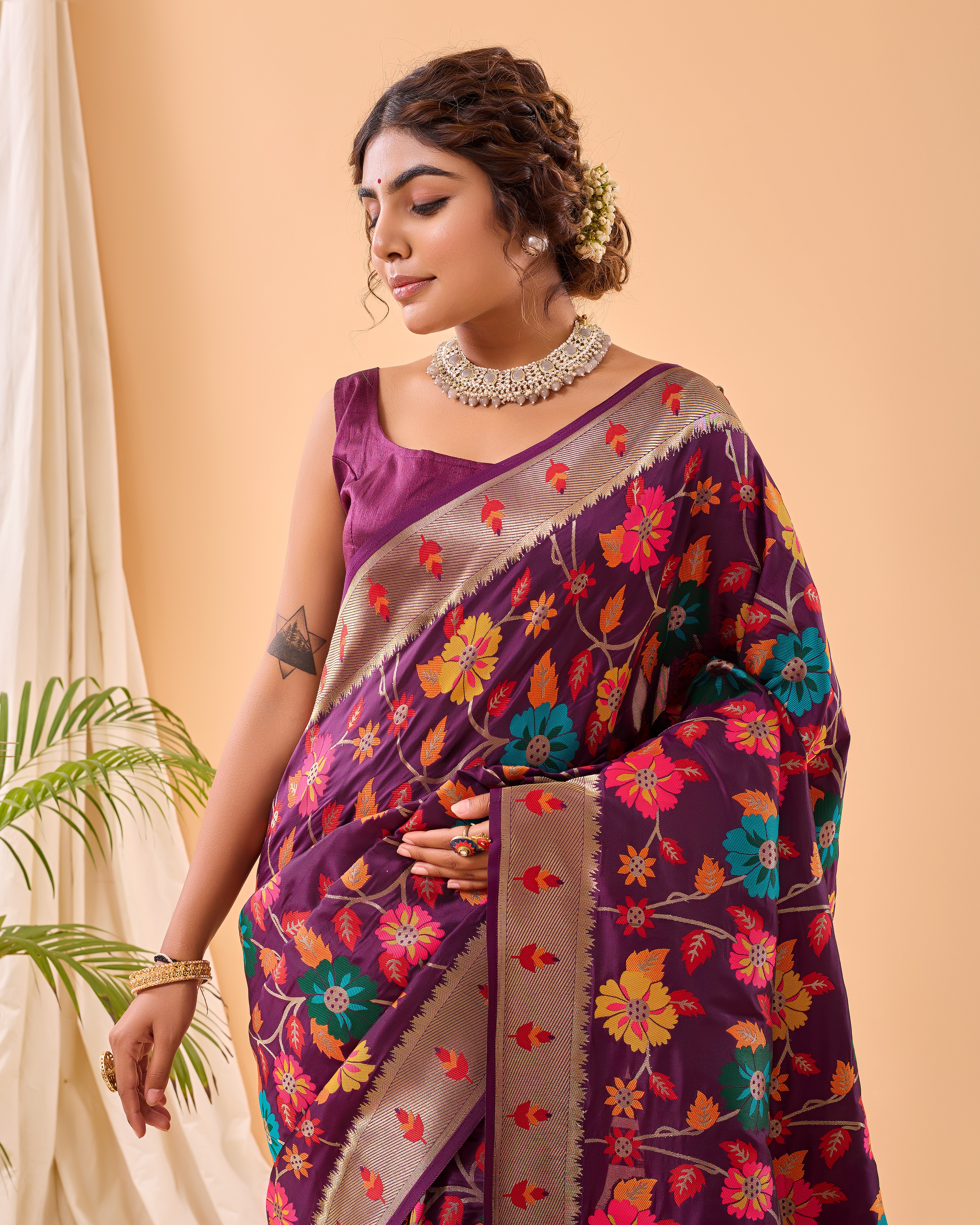 Tasarika Women Silk   Wine Saree Radhika_Wine 2