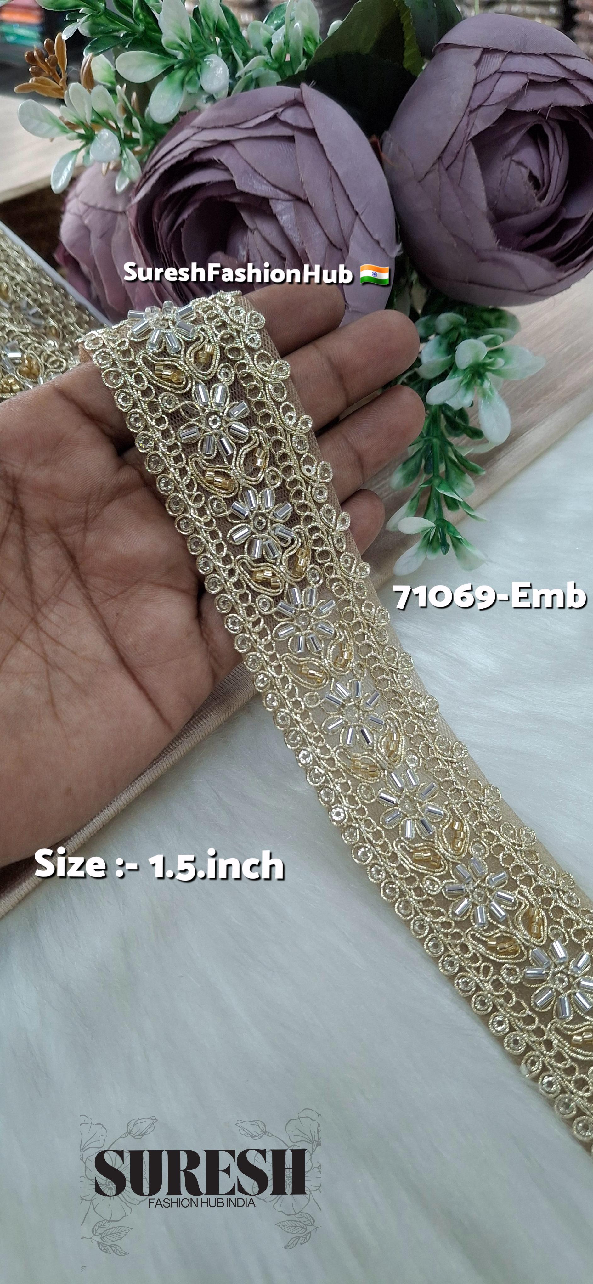 Gold & Silver Radiance Embroidery Lace