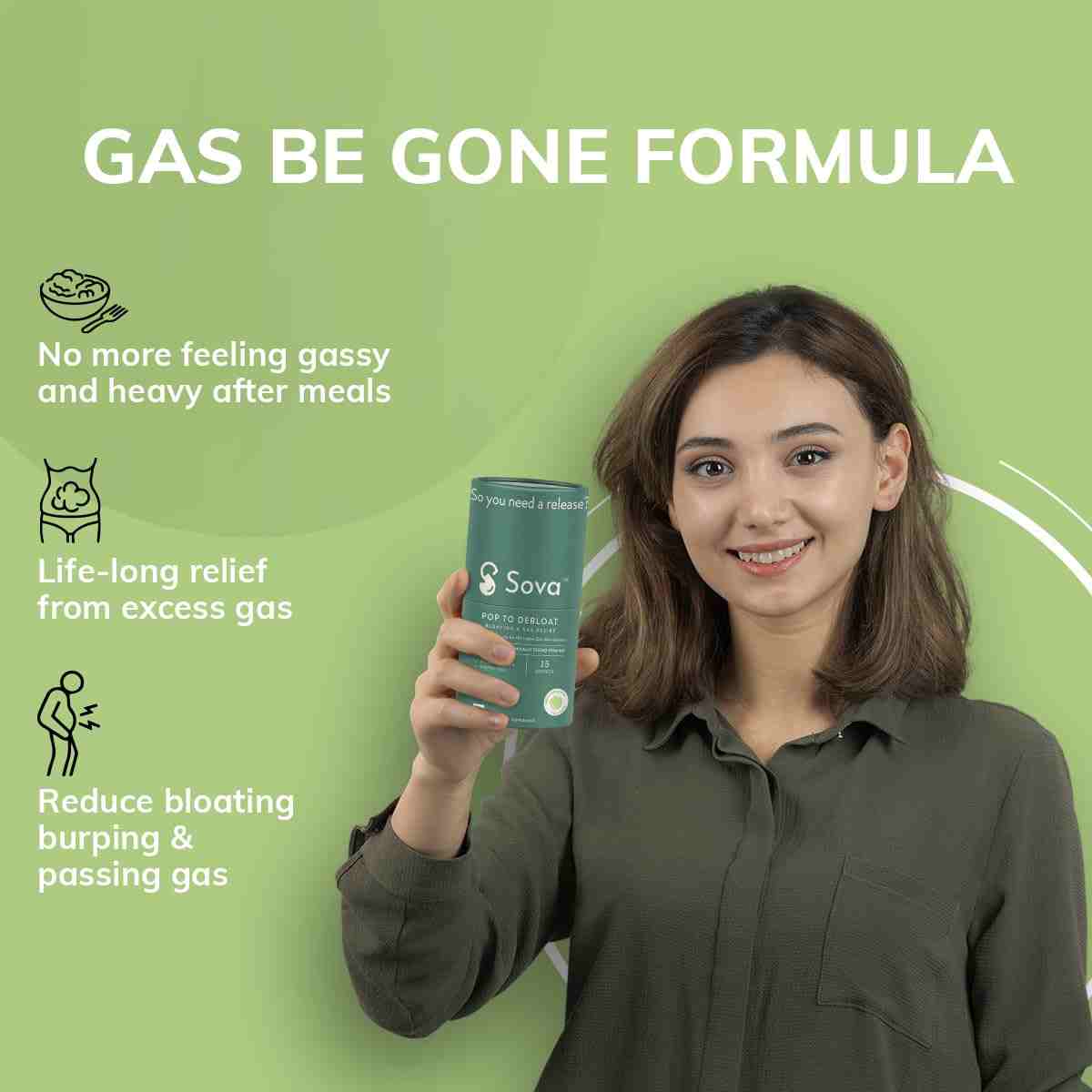 Sova Health | Bloating & Gas Relief | 15 Sachets