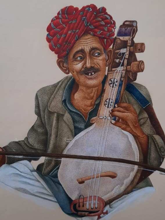 Musician Miniature Painting