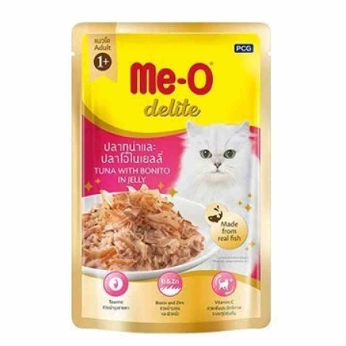 Me-O Pouch Delight Tuna with Bonito in Jelly Wet Cat Food, 70g