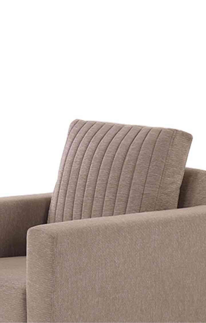 neudot Roman Sofa for Living Room |1 Person Sofa|Premium Fabric with Cushioned Armrest | Solid Wood Frame|1 Seater in Desert Brown Color