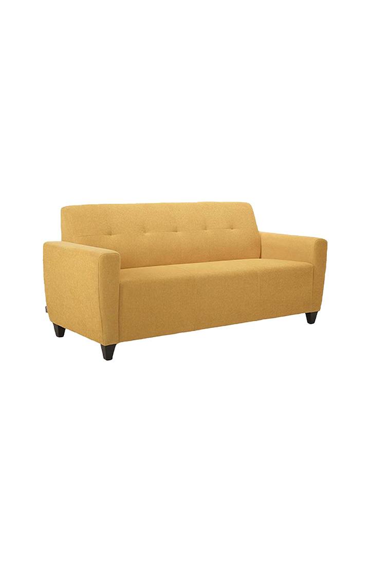 neudot Elegance Sofa for Living Room |3 Persons Sofa|Premium Fabric with Cushioned Armrest | Neem Wood Frame|3 Seater in - Husky Yellow