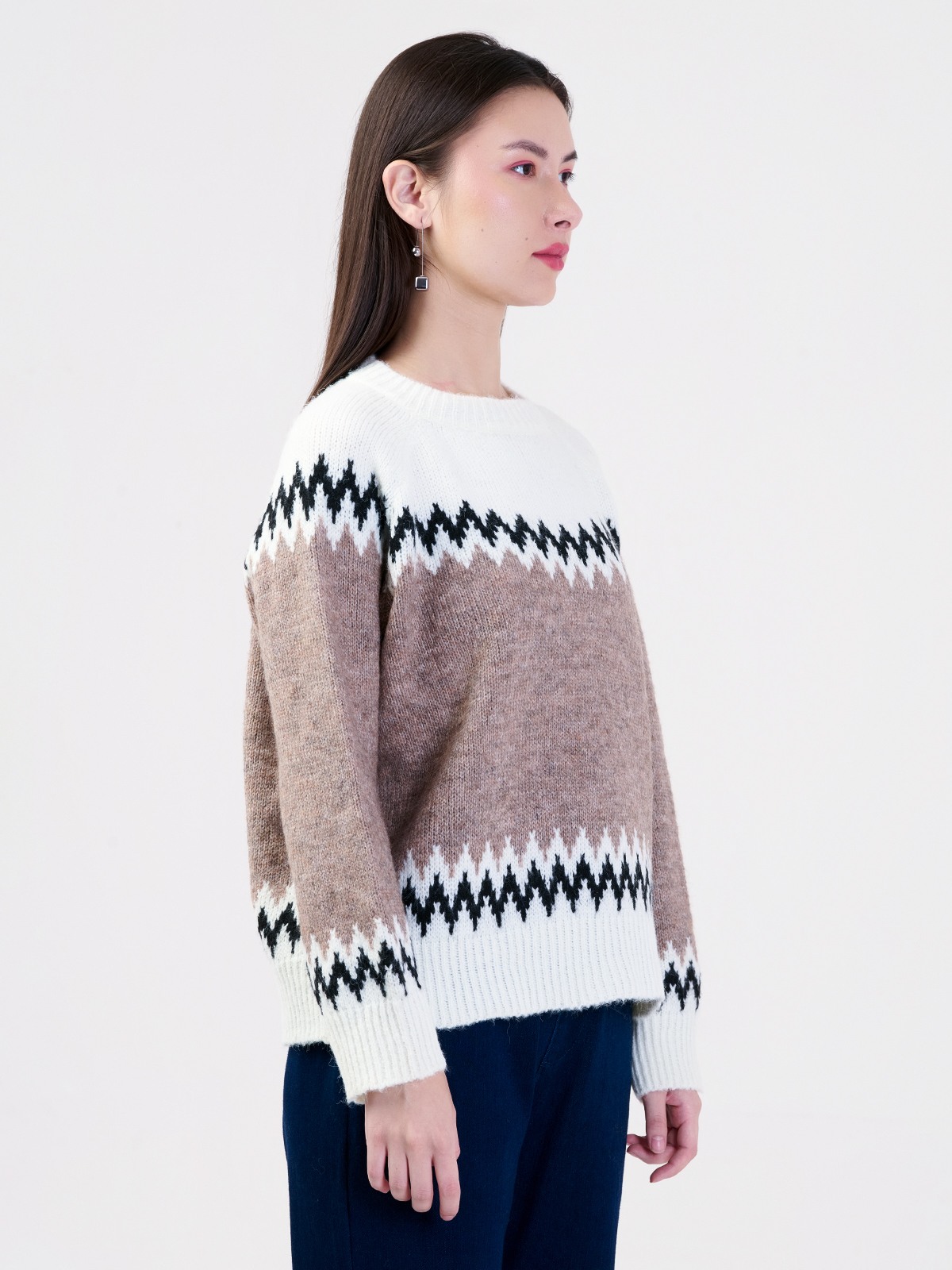 ALBION LADIES BROWN TOP (WOOLEN)