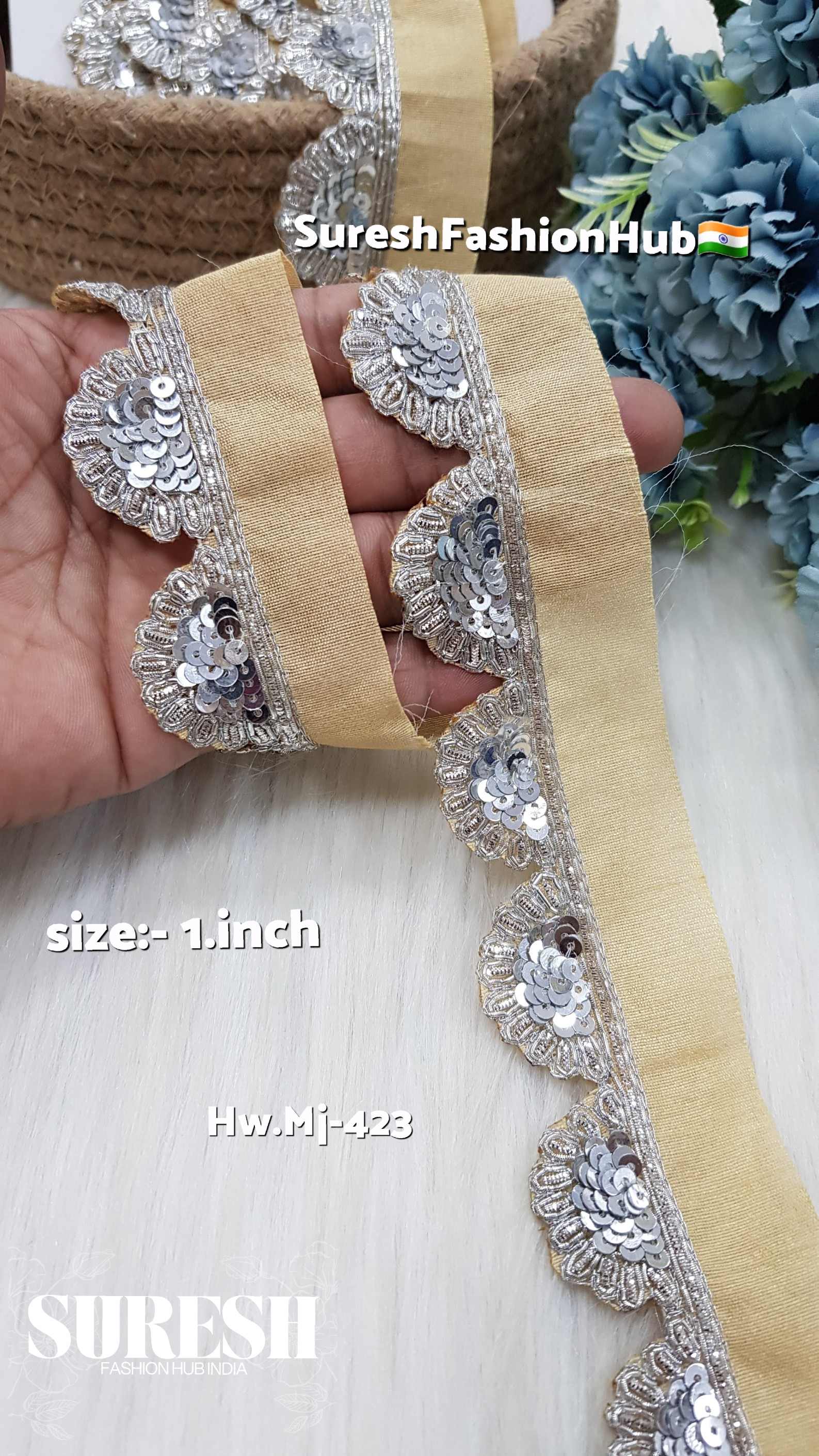 Beige Charm Silver Scallop Handmade Lace – Hw.Mj-423