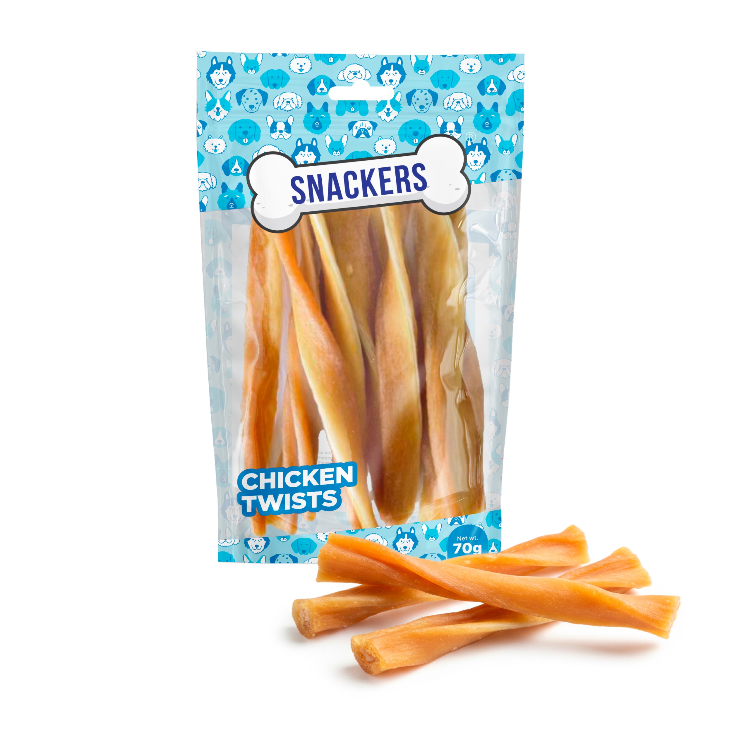 Snackers Chicken with Fiber Stick Twists for Dogs (12 cm, 1.2 cm, 70 g)