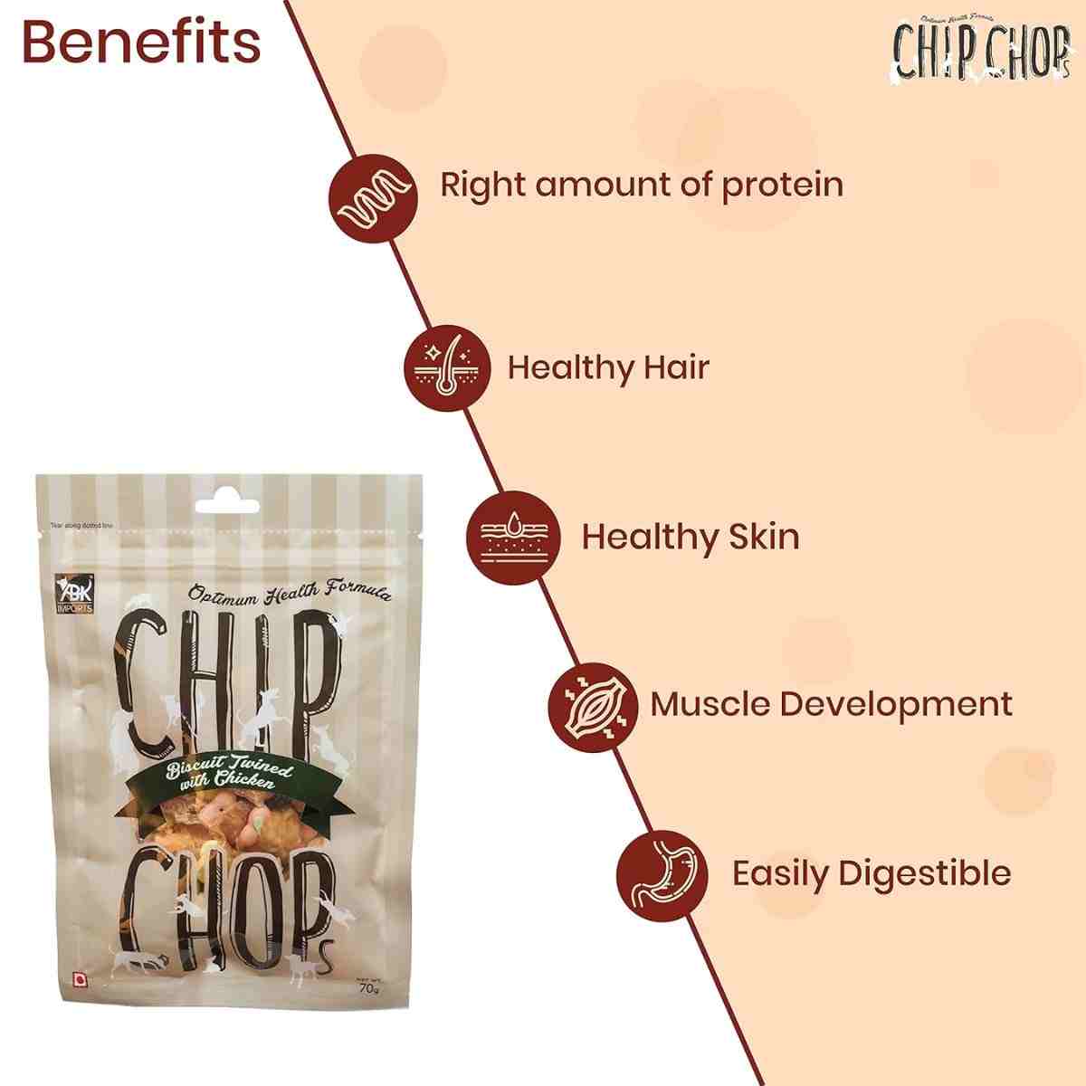 Chip Chops Biscuit Twined With Chicken 70 Gm – (Best Before Jun’26)