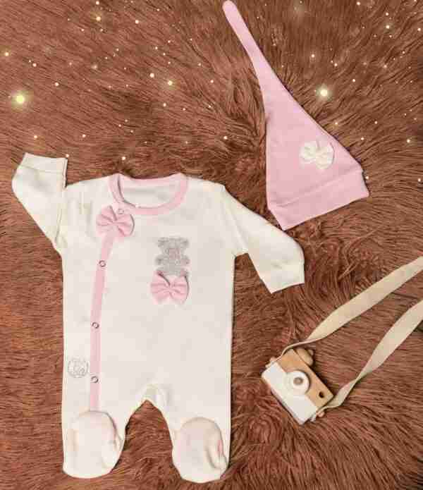 Baby Pink Bloomer Romper Set