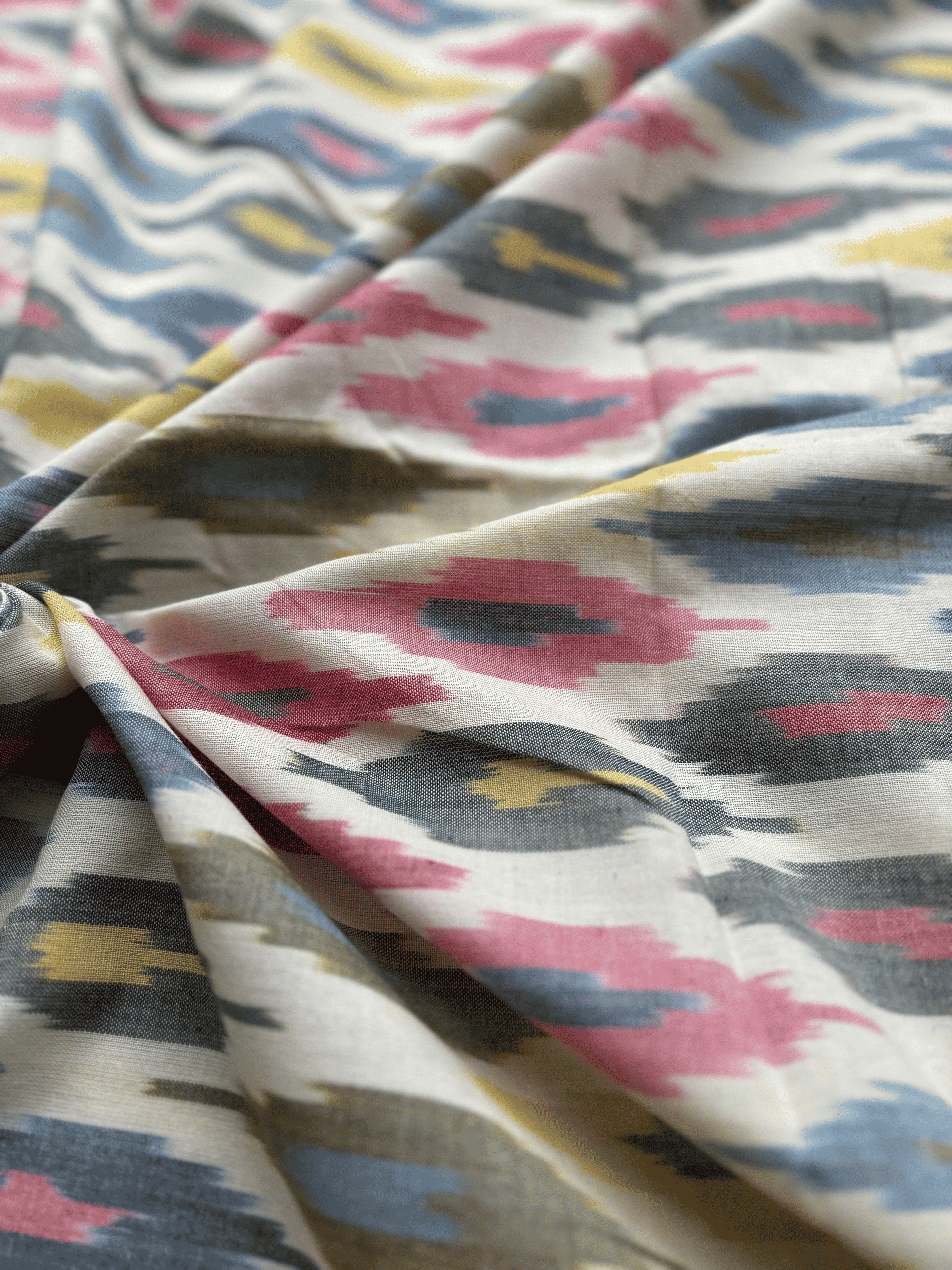Cotton Multi Diamond Ikat Fabric