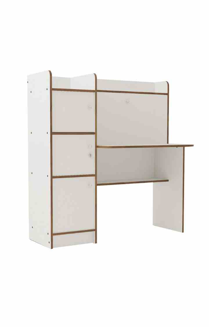 Vision 3 Door Office Table | Multi-Purpose Study Table - Frosty White