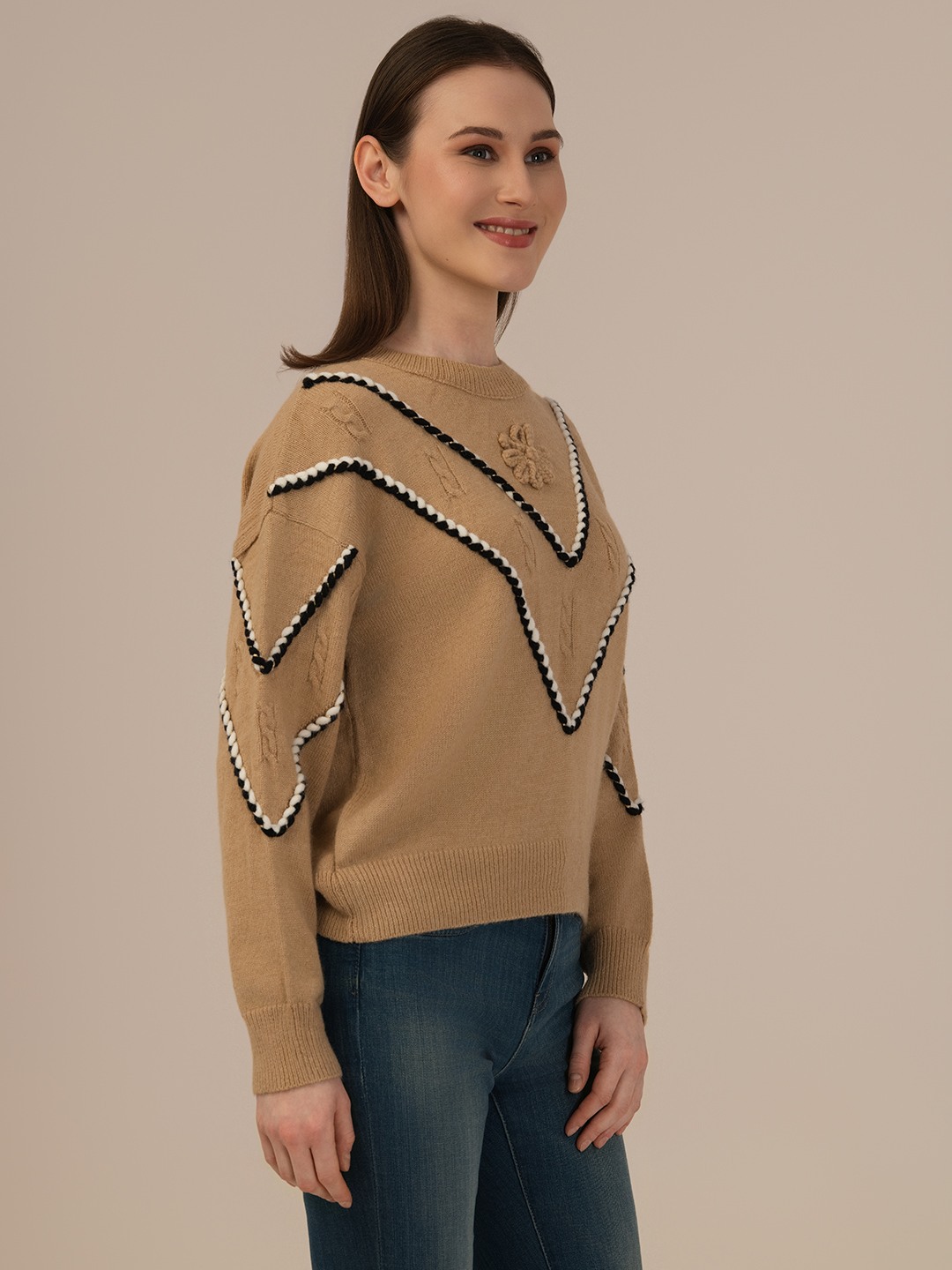 Albion Winter Classic Ladies Khaki Woolen Top