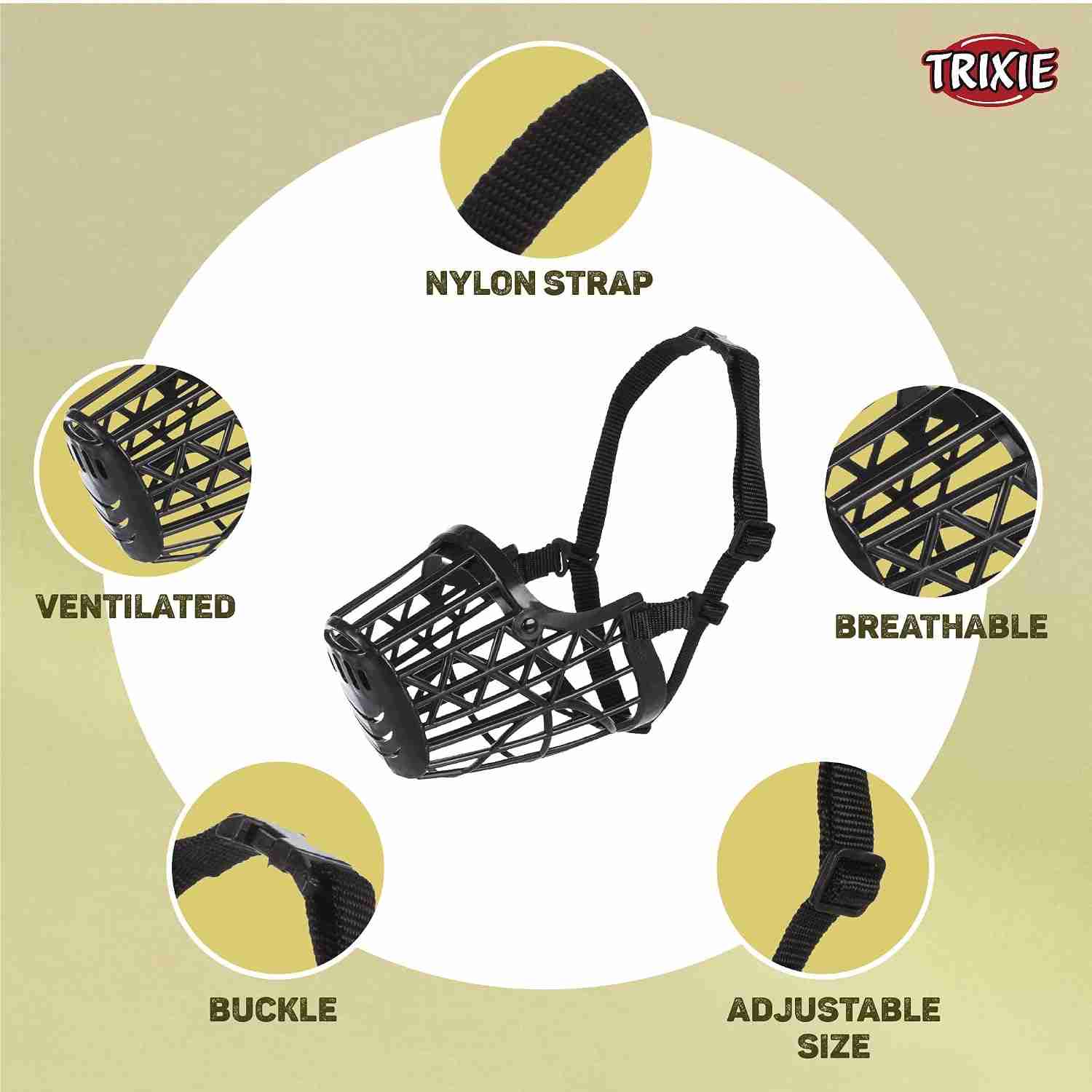 Trixie Plastic Muzzle for Dogs, Black